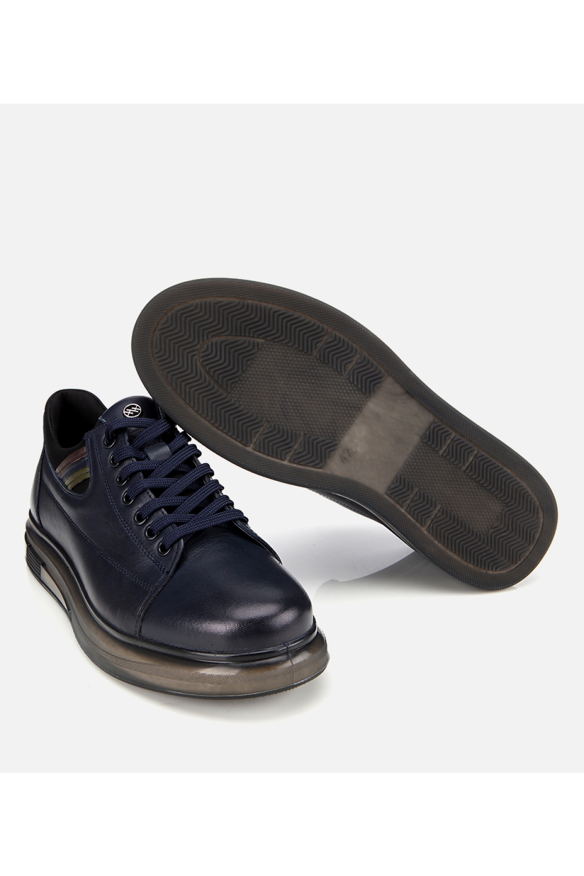 Erkek Deri Lacivert Yumuşak Dokulu Esnek Tabanlı Spor Ayakkabı - Görsel 6