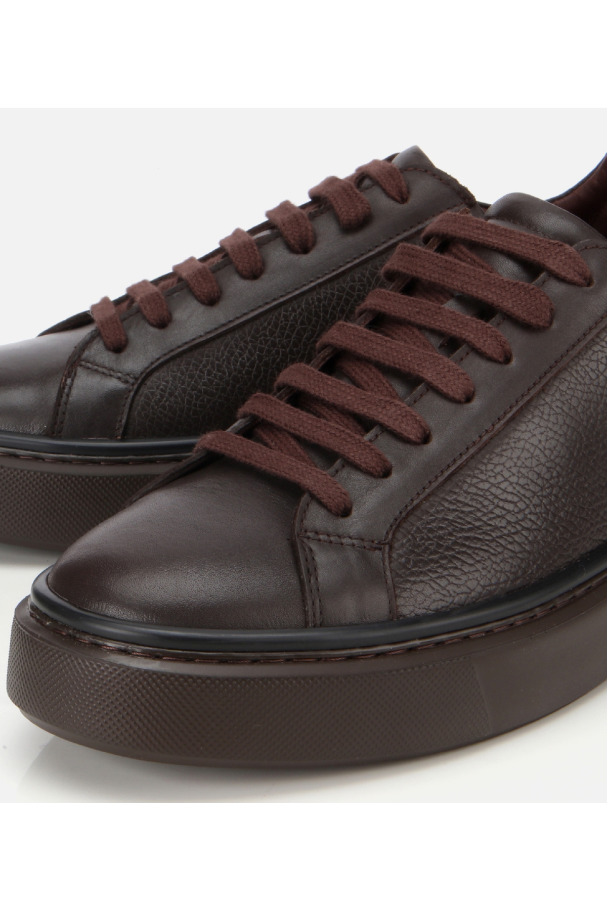 Erkek Deri Kahverengi Kalın Tabanlı Spor Ayakkabı - Görsel 3