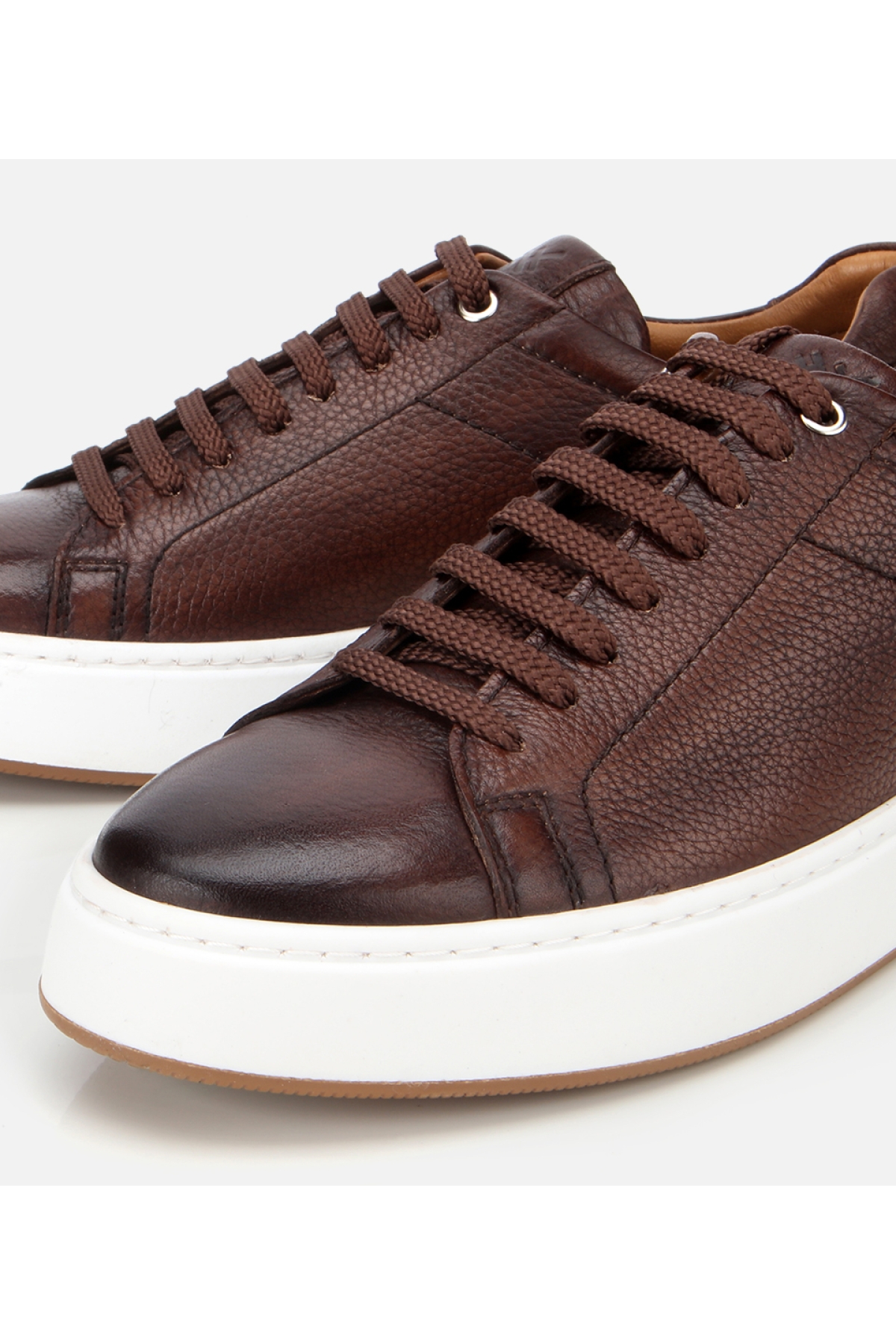 Erkek Deri Kahverengi Kalın Tabanlı Spor Ayakkabı - Görsel 3