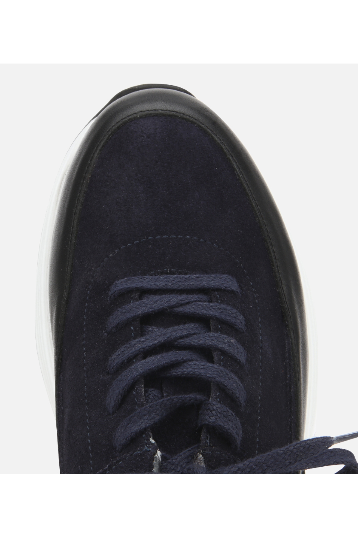 Erkek Süet Deri Lacivert Kalın Tabanlı Spor Ayakkabı - Görsel 5