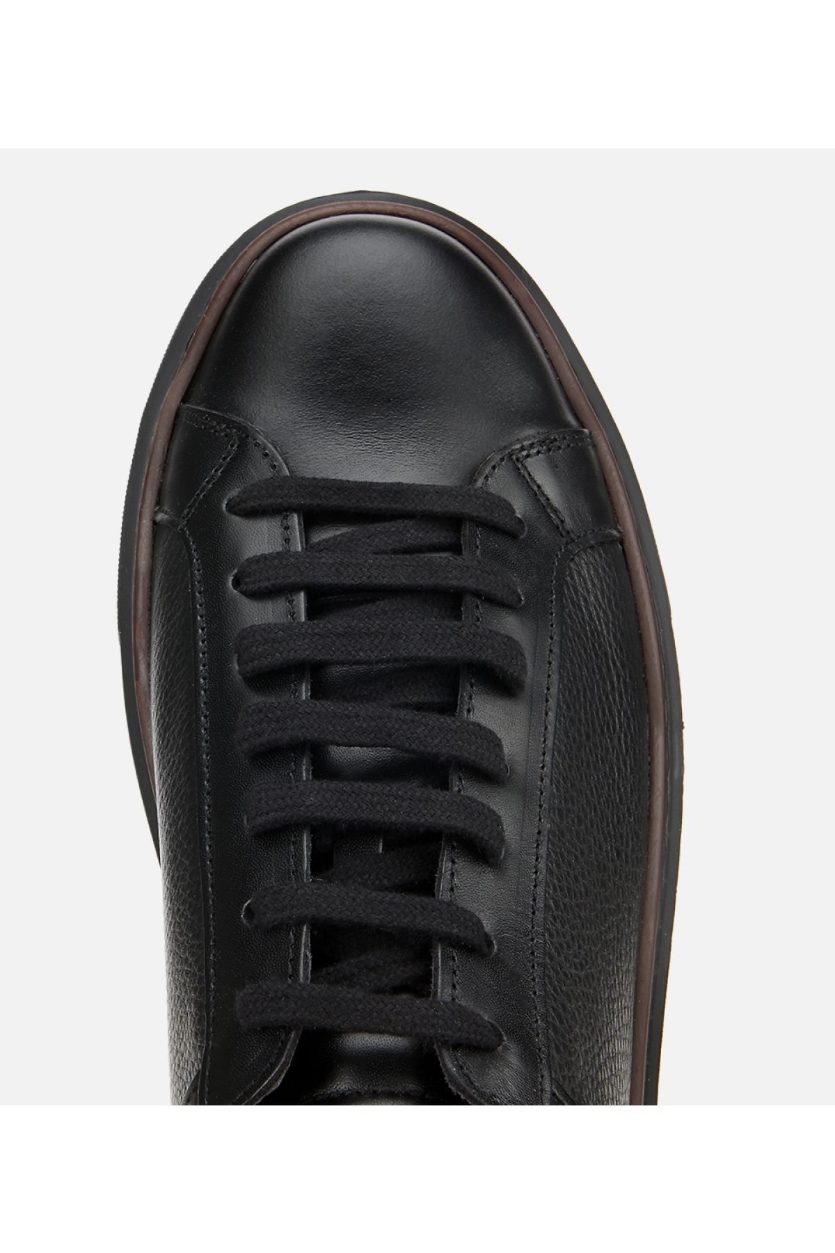 Erkek Deri Siyah Kalın Tabanlı Spor Ayakkabı - Görsel 5