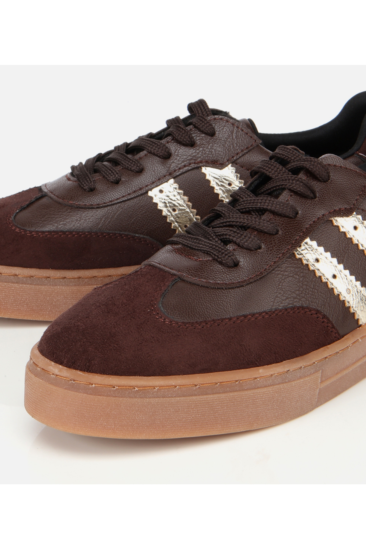 Kadın Kahverengi Düz Spor Ayakkabı - Görsel 3