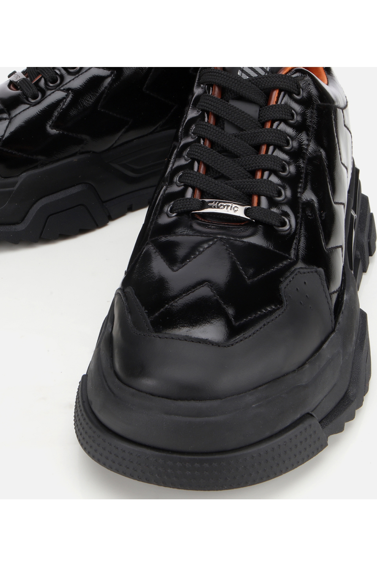 Erkek Deri Rugan Siyah Yüksek Tabanlı Spor Ayakkabı - Görsel 3