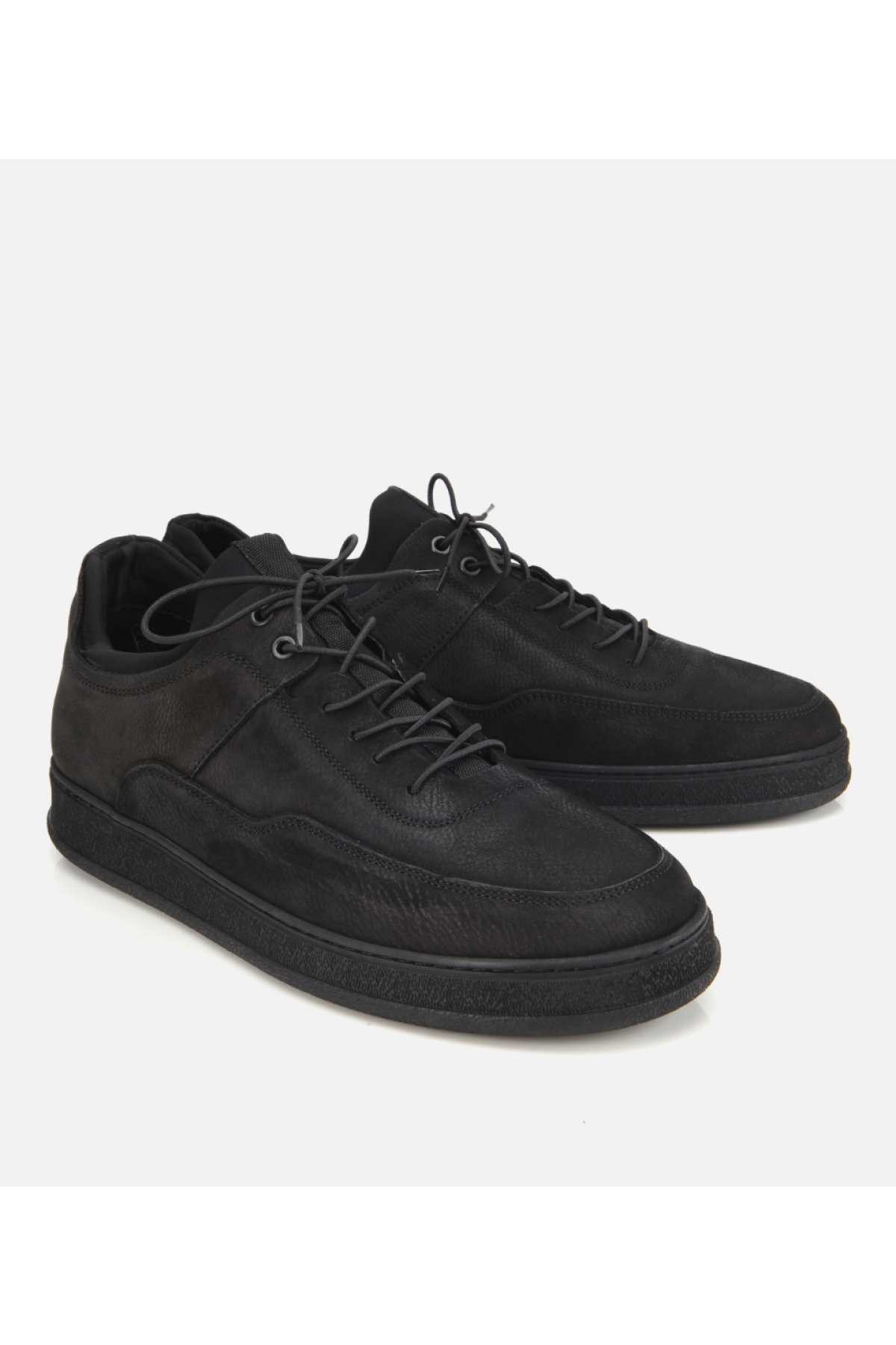 Erkek Nubuk Deri Siyah Rahat Tabanlı Spor Ayakkabı - Görsel 2