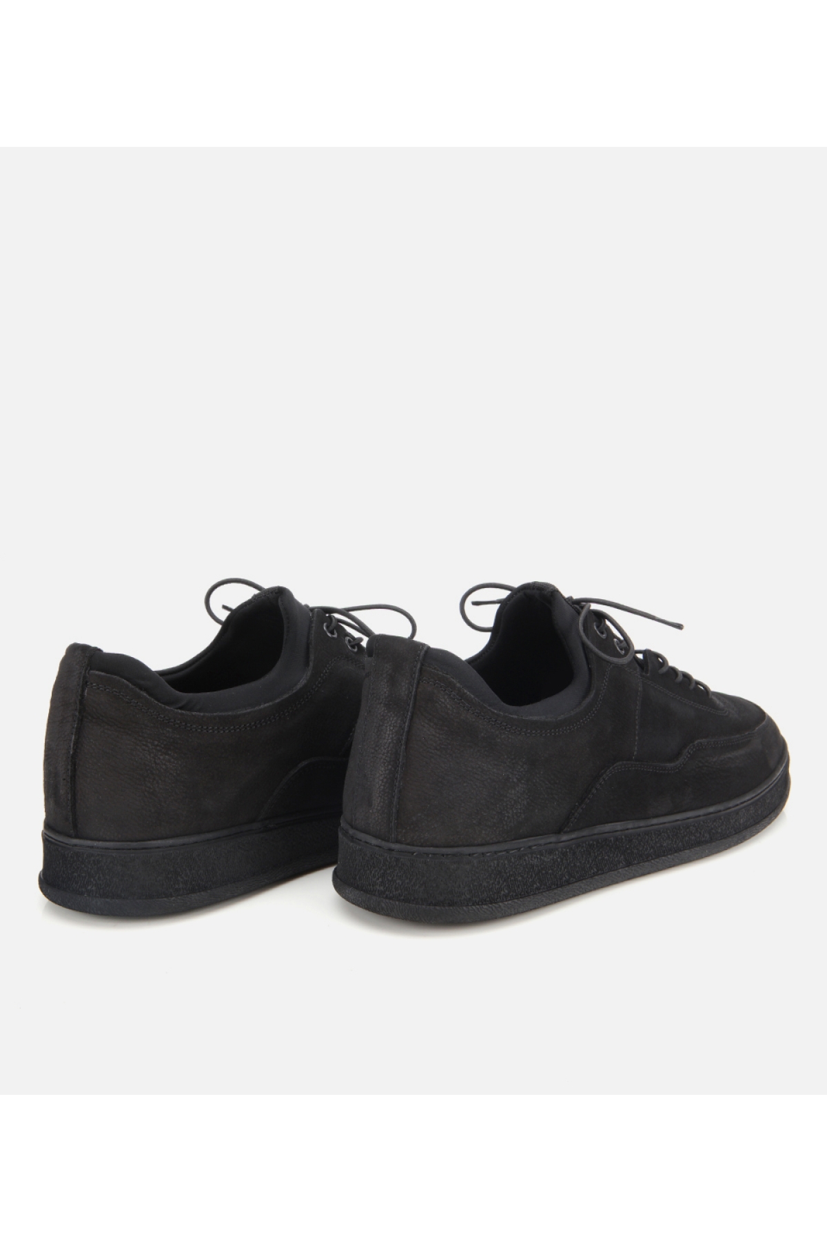 Erkek Nubuk Deri Siyah Rahat Tabanlı Spor Ayakkabı - Görsel 4
