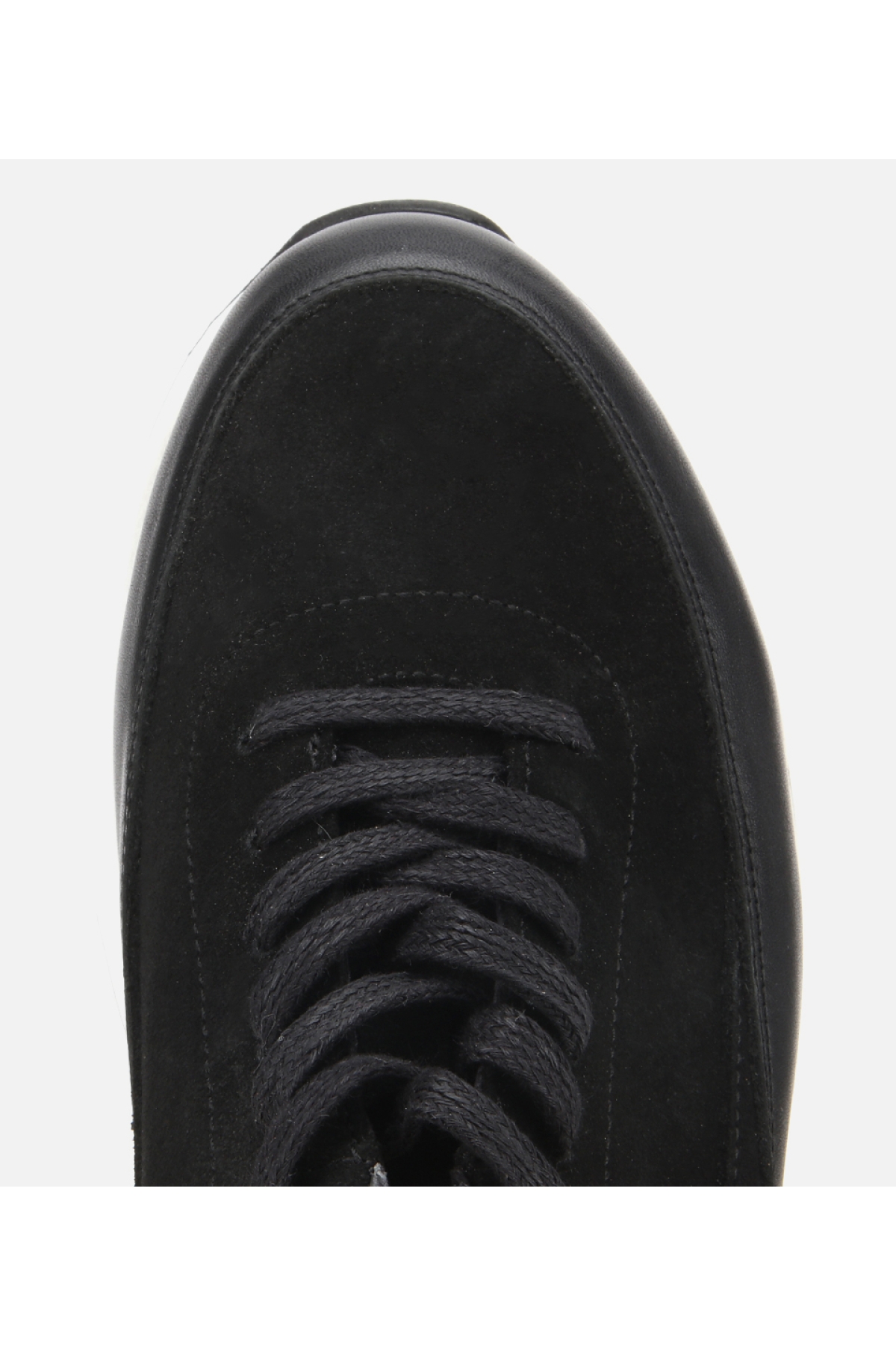 Erkek Süet Deri Siyah Kalın Tabanlı Spor Ayakkabı - Görsel 5