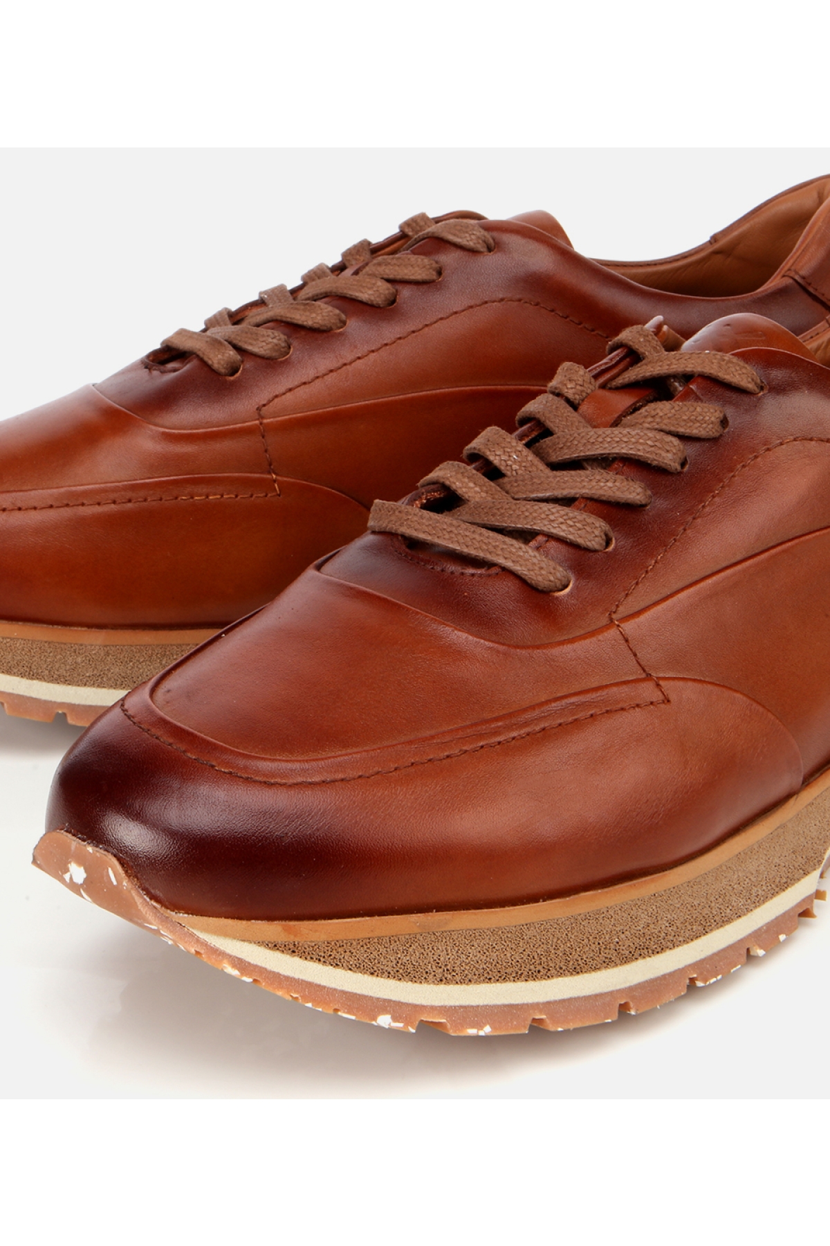 Erkek Deri Taba Yumuşak Dokulu Spor Ayakkabı - Görsel 3