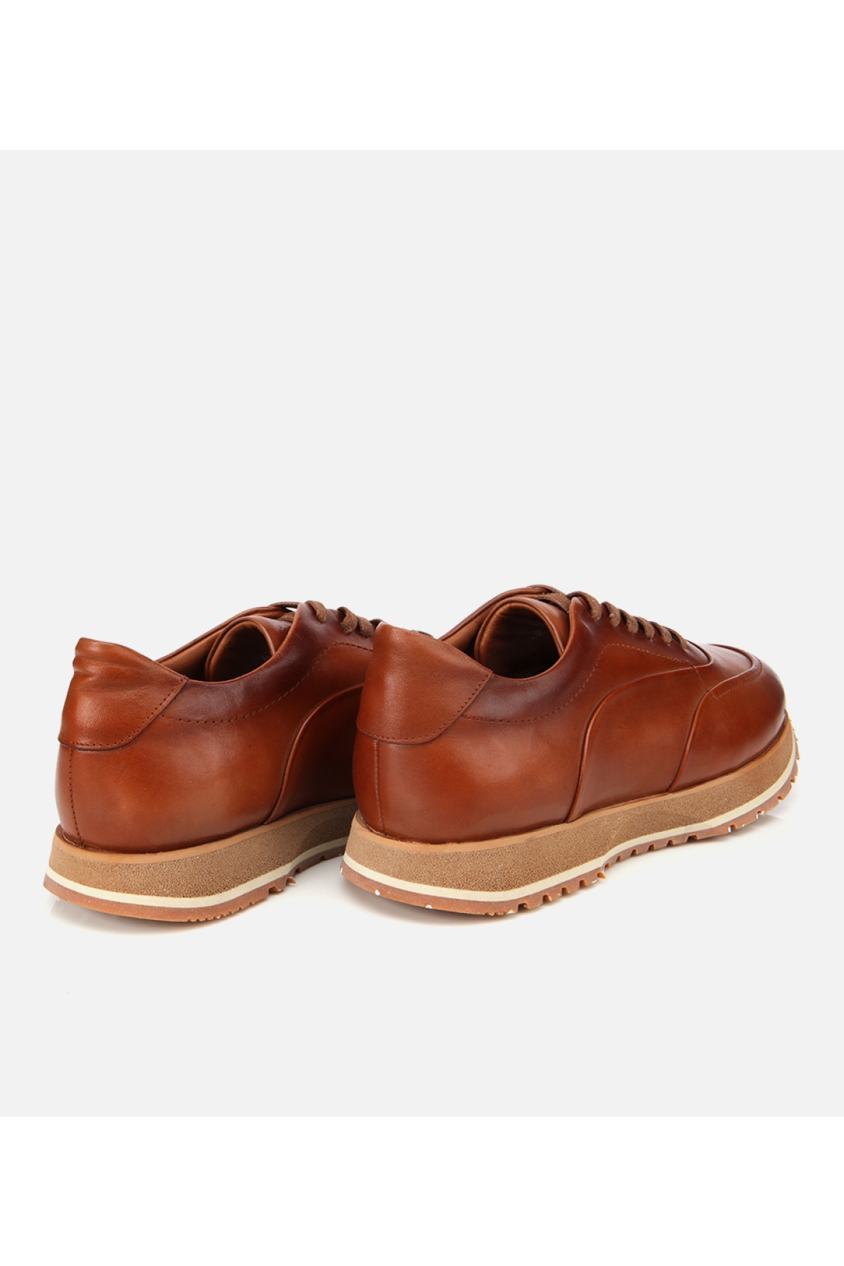 Erkek Deri Taba Yumuşak Dokulu Spor Ayakkabı - Görsel 4