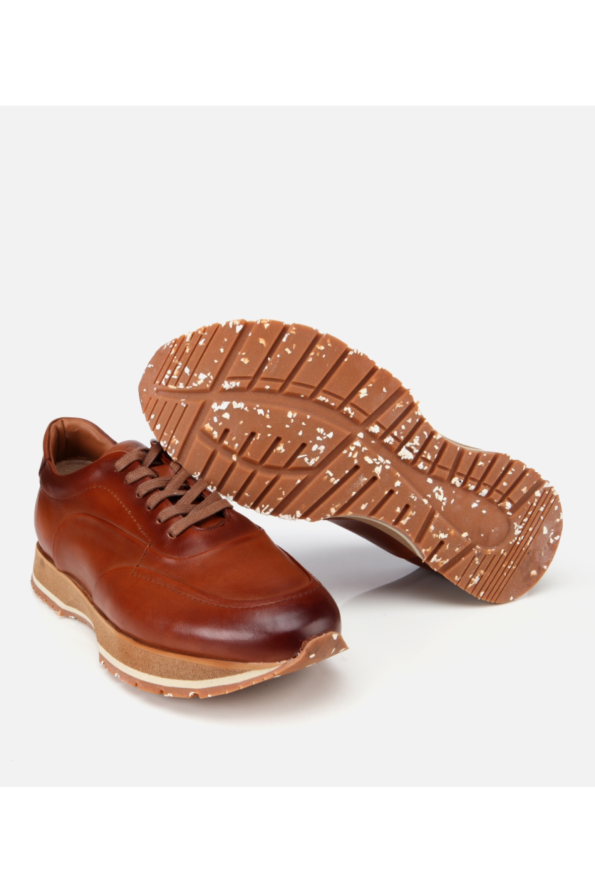 Erkek Deri Taba Yumuşak Dokulu Spor Ayakkabı - Görsel 6