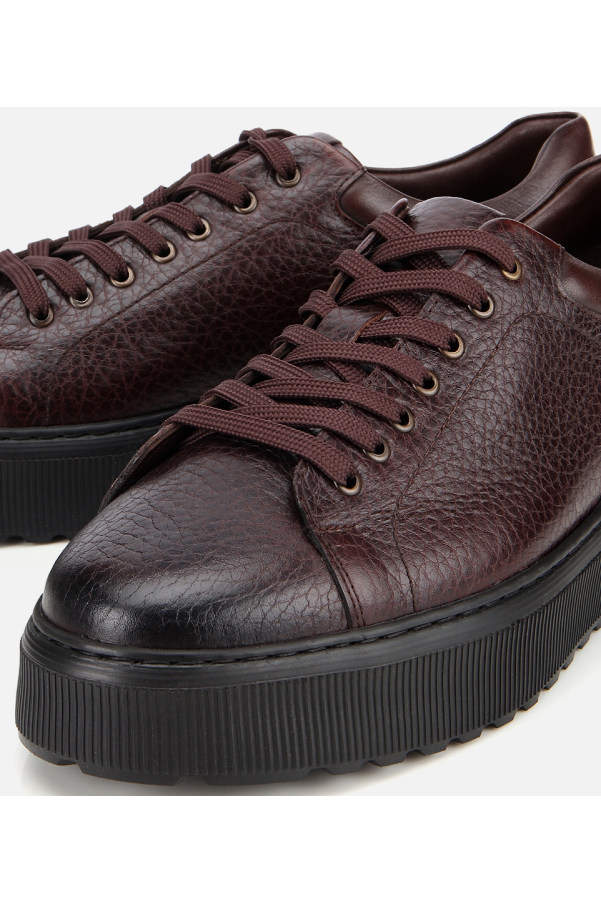 Erkek Deri Kahverengi Kalın Tabanlı Spor Ayakkabı - Görsel 3