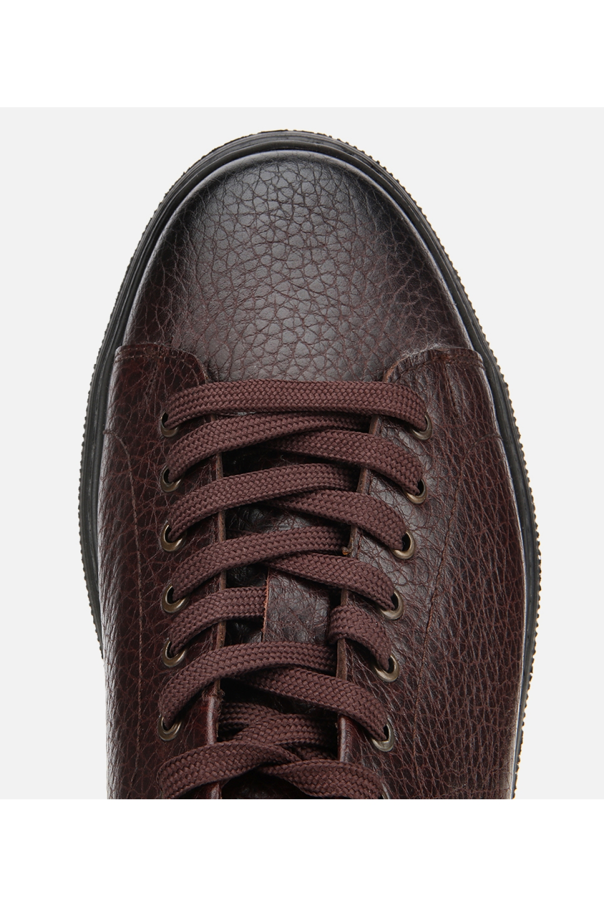 Erkek Deri Kahverengi Kalın Tabanlı Spor Ayakkabı - Görsel 5