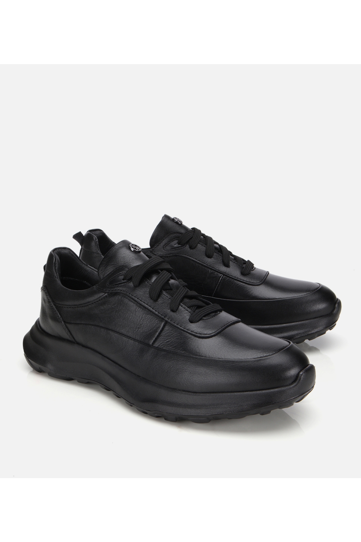 Erkek Deri Siyah Yumuşak Dokulu Yüksek Tabanlı Spor Ayakkabı - Görsel 2