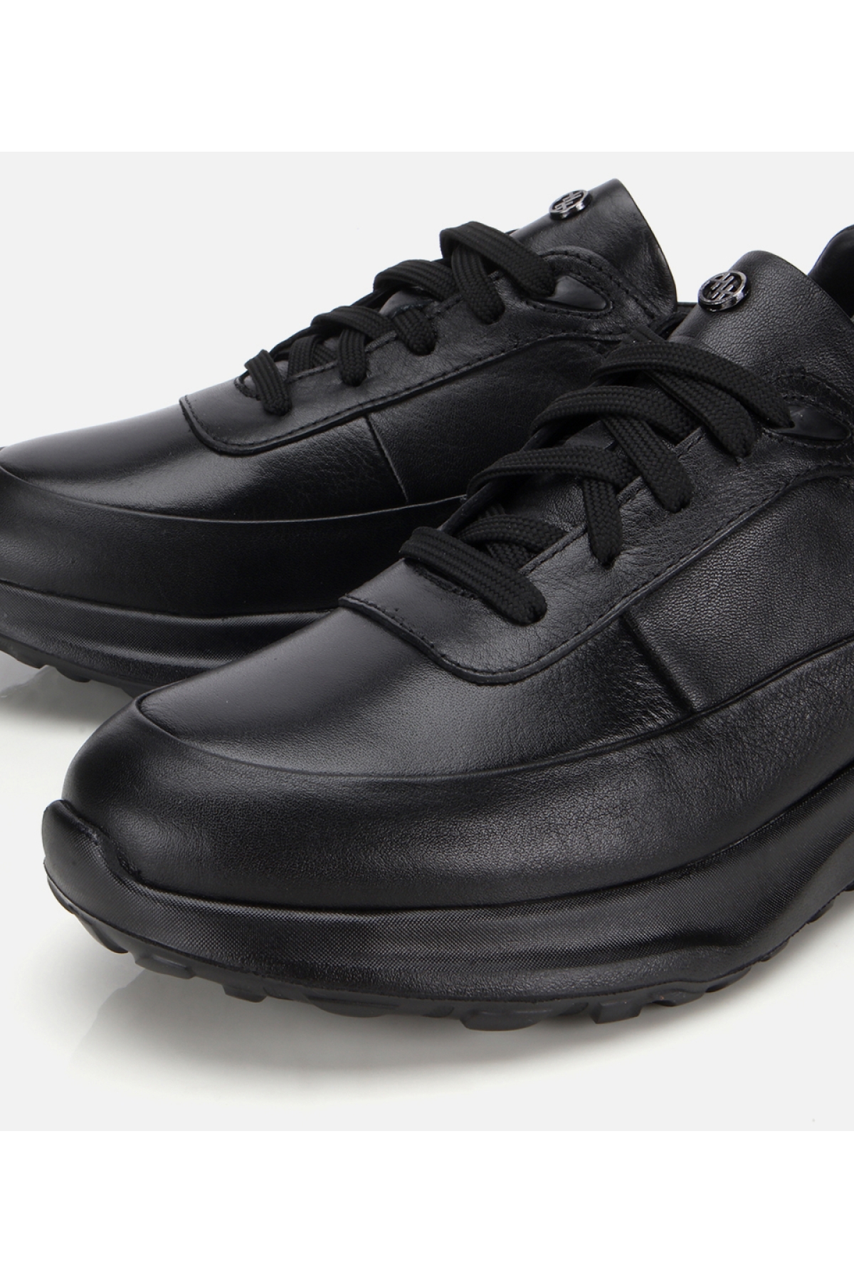 Erkek Deri Siyah Yumuşak Dokulu Yüksek Tabanlı Spor Ayakkabı - Görsel 3