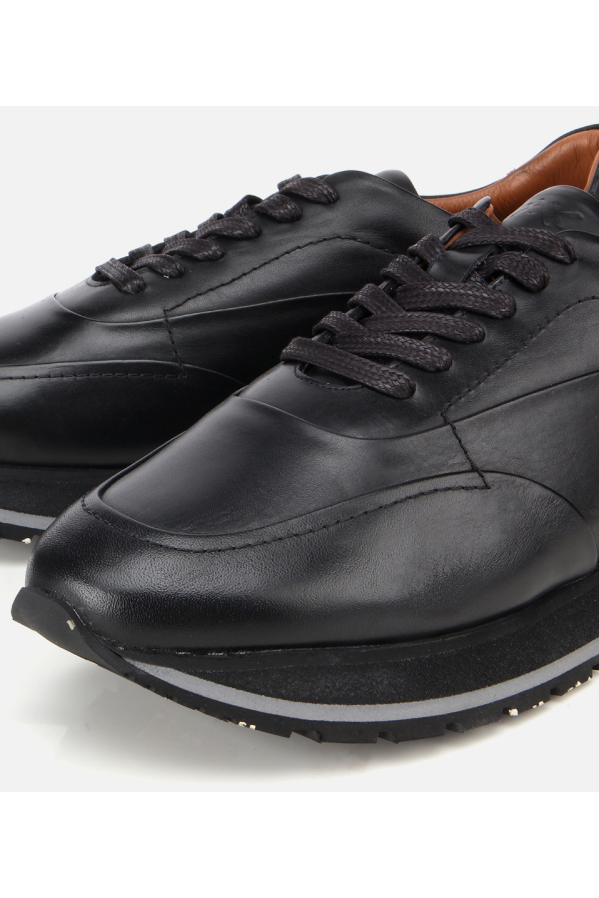 Erkek Deri Siyah Yumuşak Dokulu Spor Ayakkabı - Görsel 3