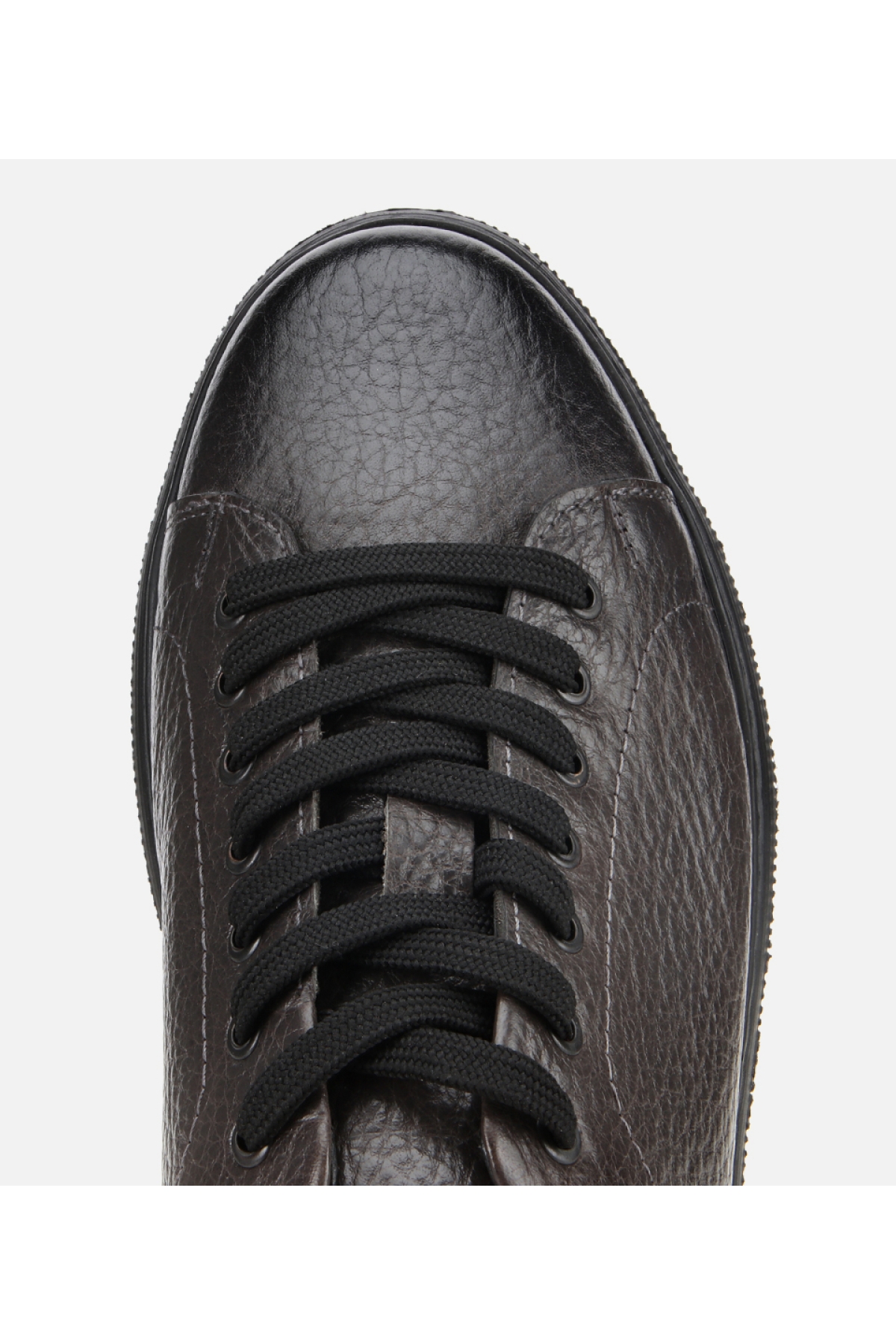 Erkek Deri Gri Kalın Tabanlı Spor Ayakkabı - Görsel 5