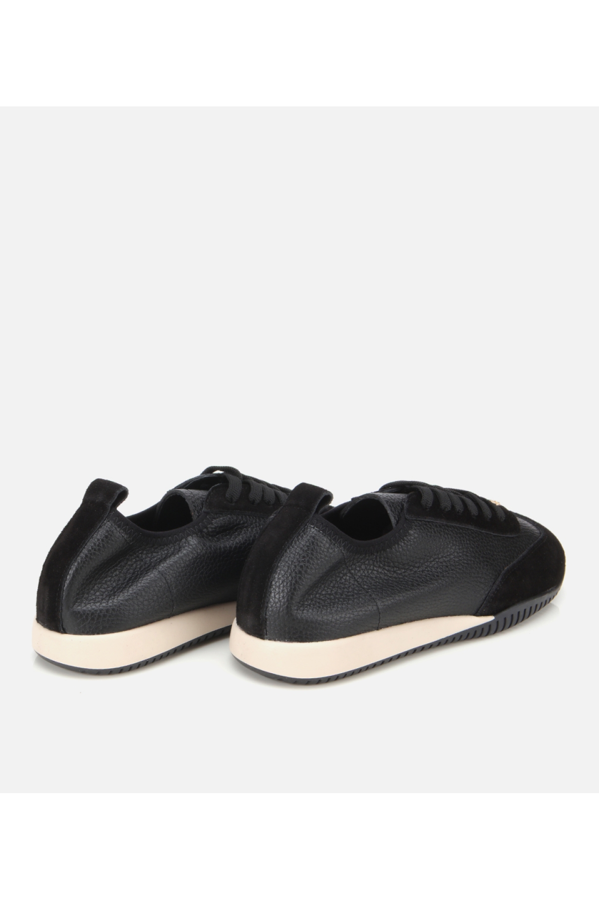 Kadın Deri Siyah Esnek Tabanlı Spor Ayakkabı - Görsel 4
