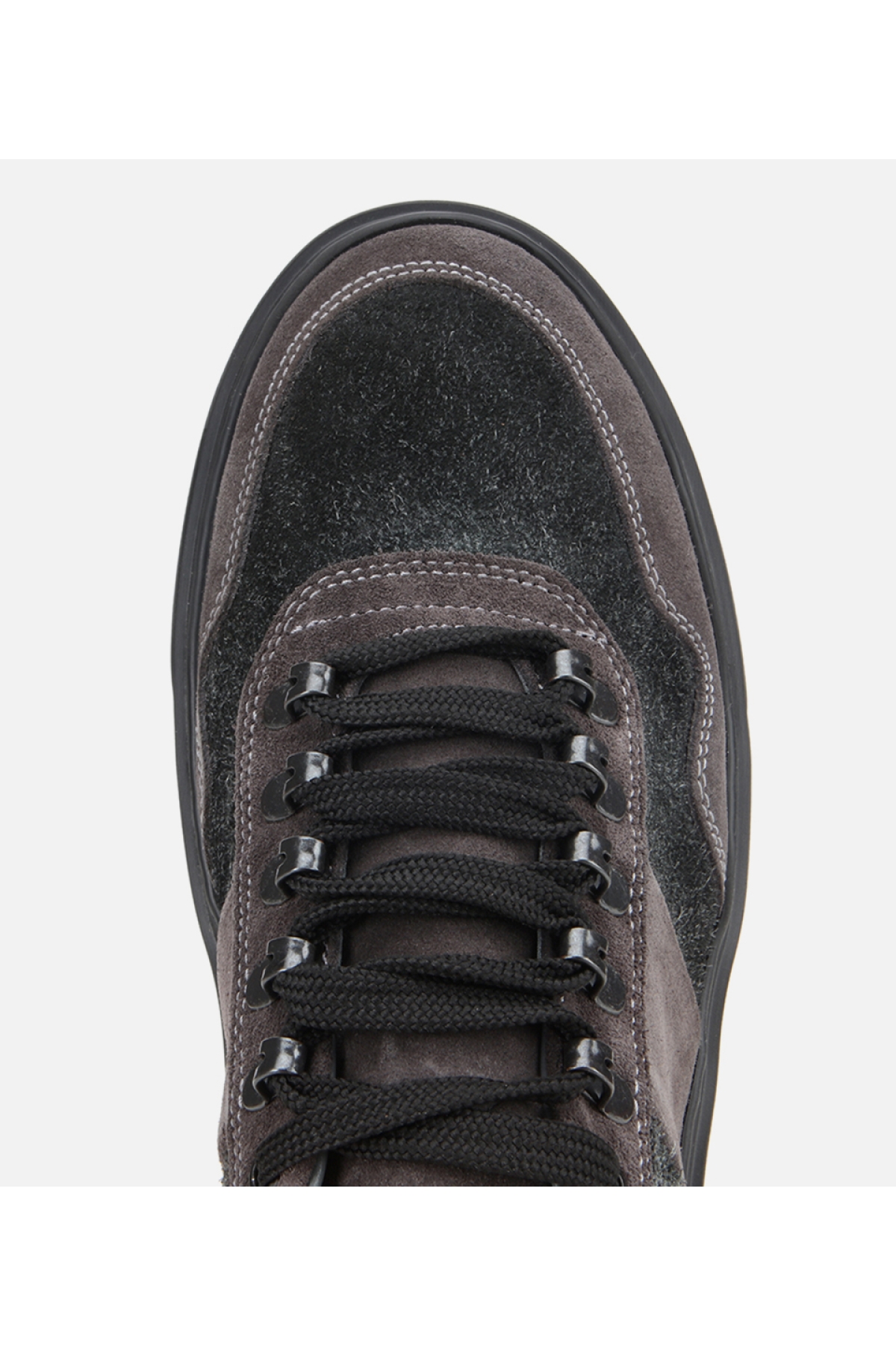 Erkek Süet Deri Siyah Yüksek Tabanlı Spor Ayakkabı - Görsel 5