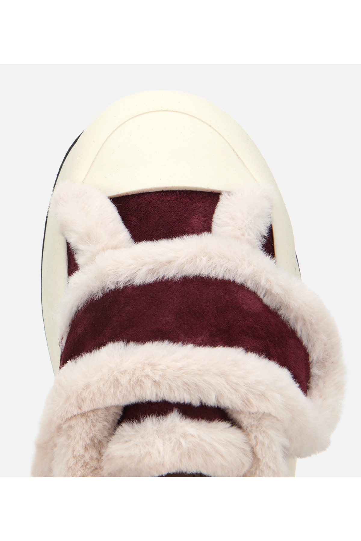 Kadın Süet Deri Bordo İçi Kürklü Kalın Bantlı Spor Ayakkabı - Görsel 5