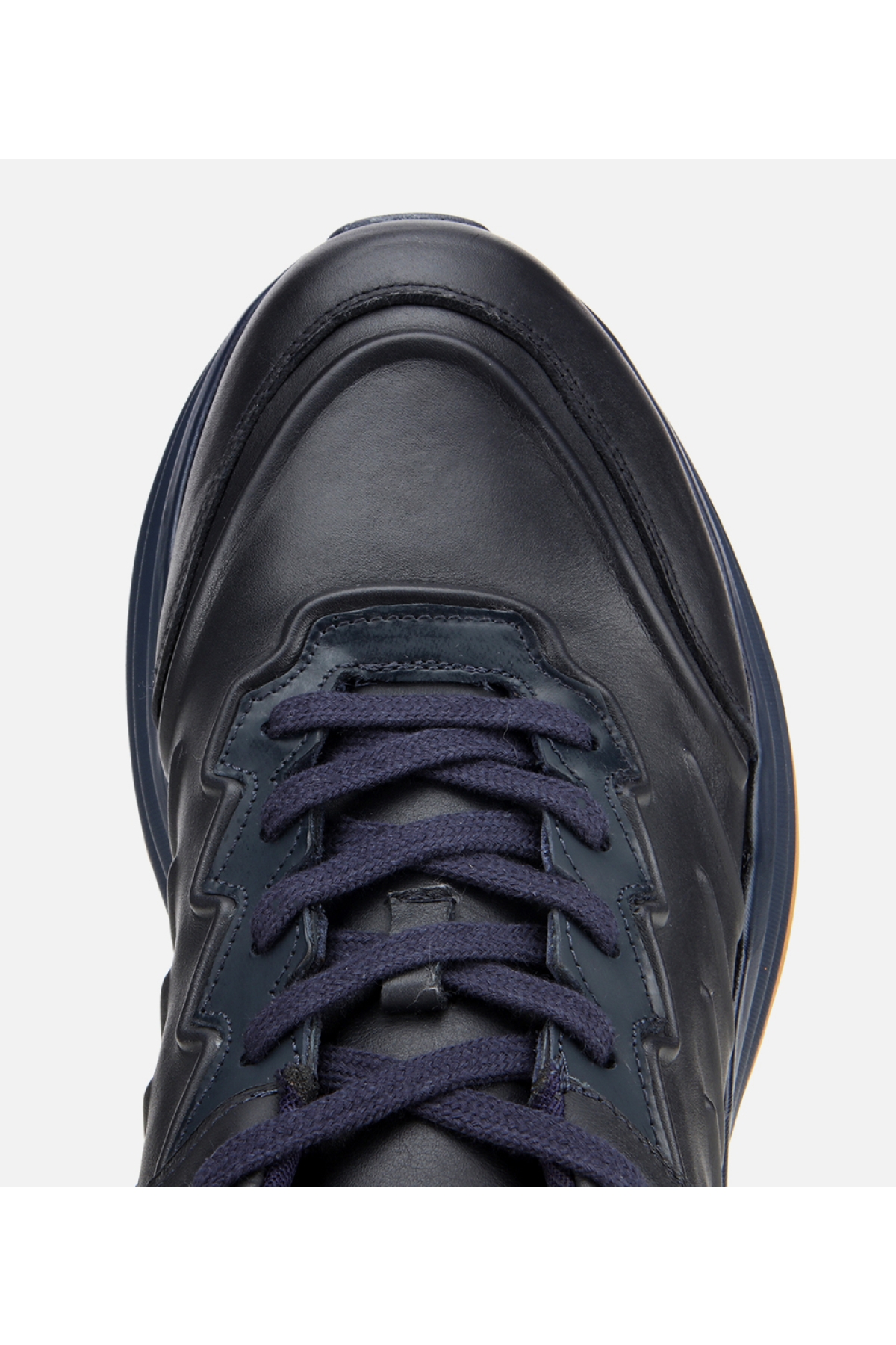 Erkek Deri Lacivert Kalın Tabanlı Spor Ayakkabı - Görsel 5