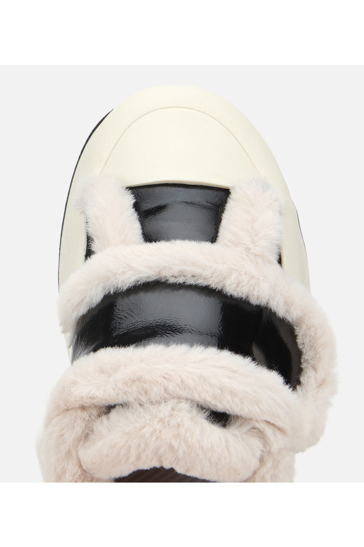 Kadın Rugan Deri Siyah İçi Kürklü Kalın Bantlı Spor Ayakkabı - Görsel 5