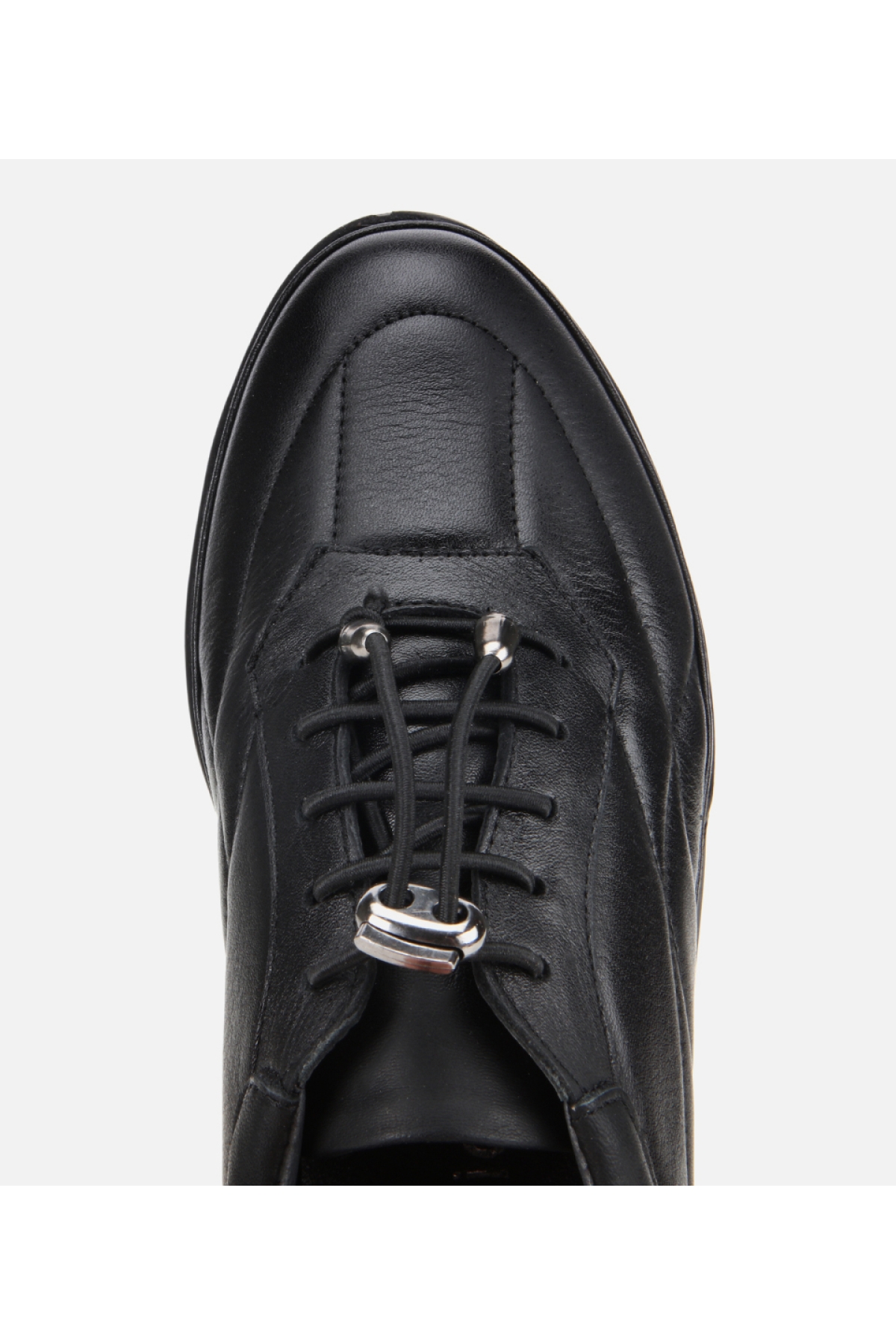 Kadın Deri Siyah Dolgu Topuklu Spor Ayakkabı - Görsel 5