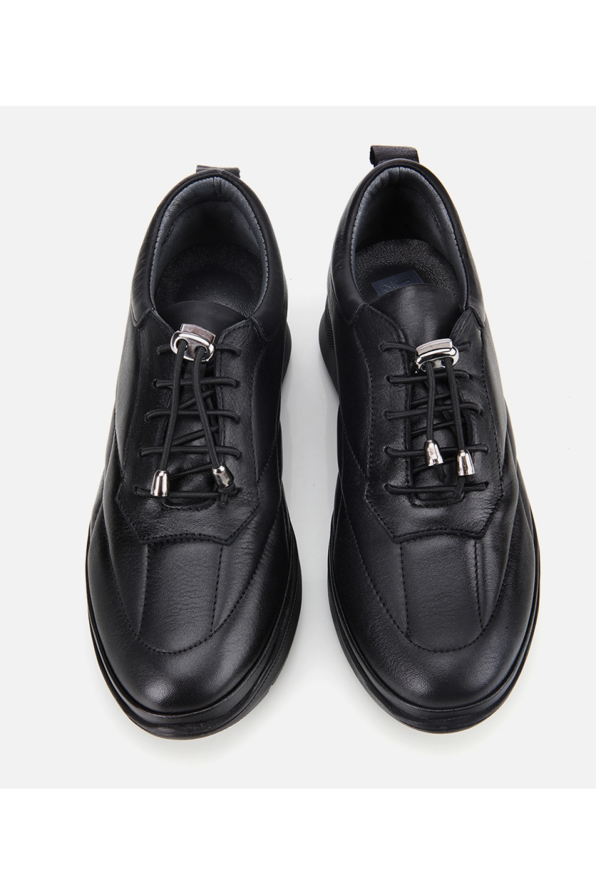 Kadın Deri Siyah Dolgu Topuklu Spor Ayakkabı - Görsel 6
