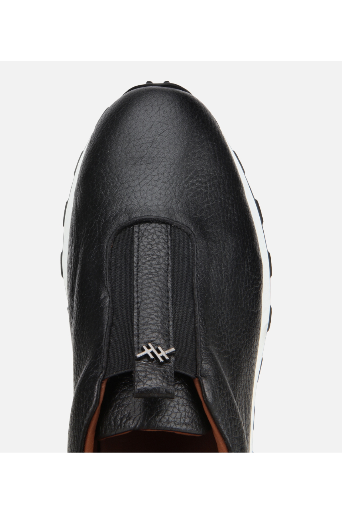 Kadın Deri Siyah Lastik Detaylı Spor Ayakkabı - Görsel 5