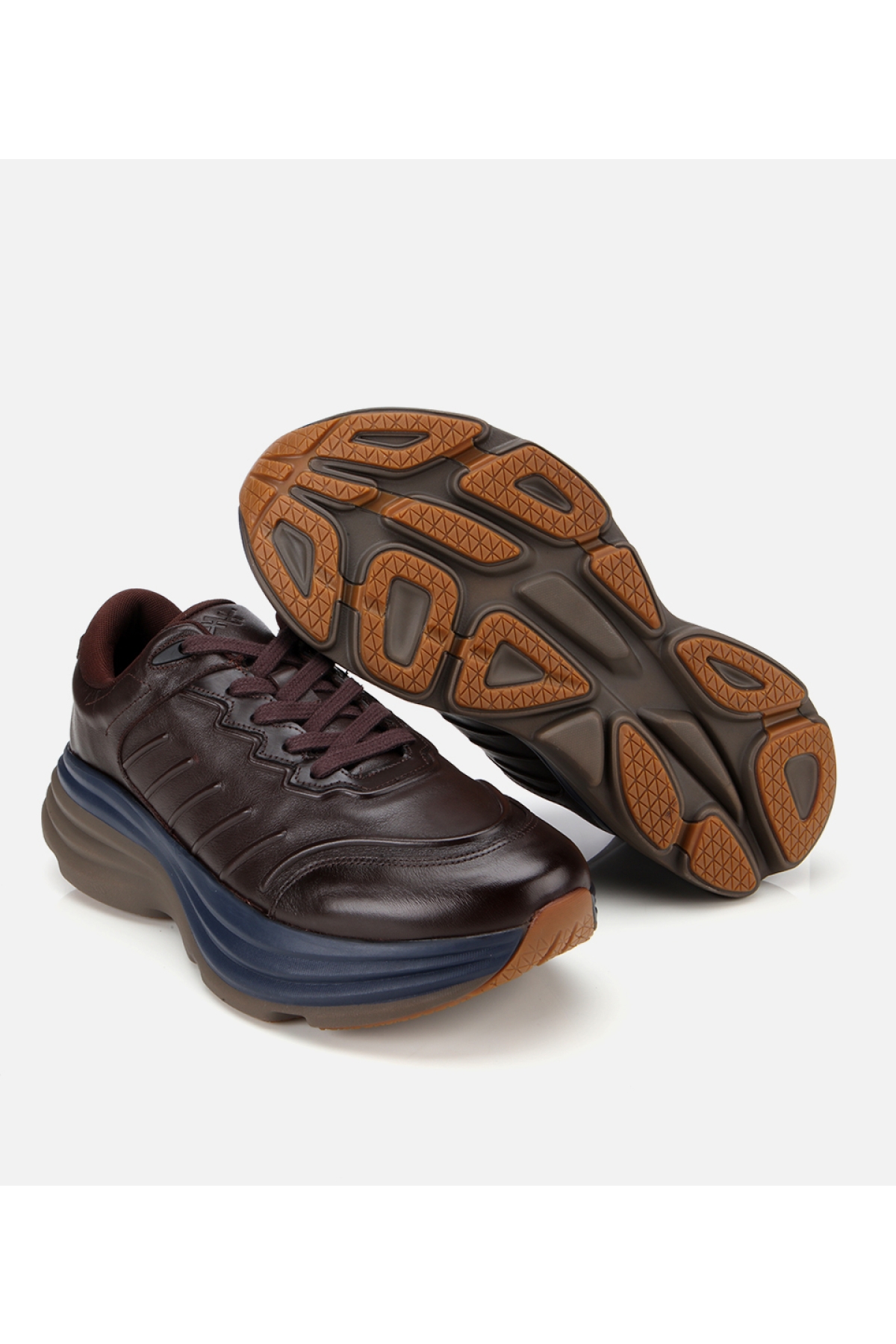 Erkek Deri Kahverengi Kalın Tabanlı Spor Ayakkabı - Görsel 6
