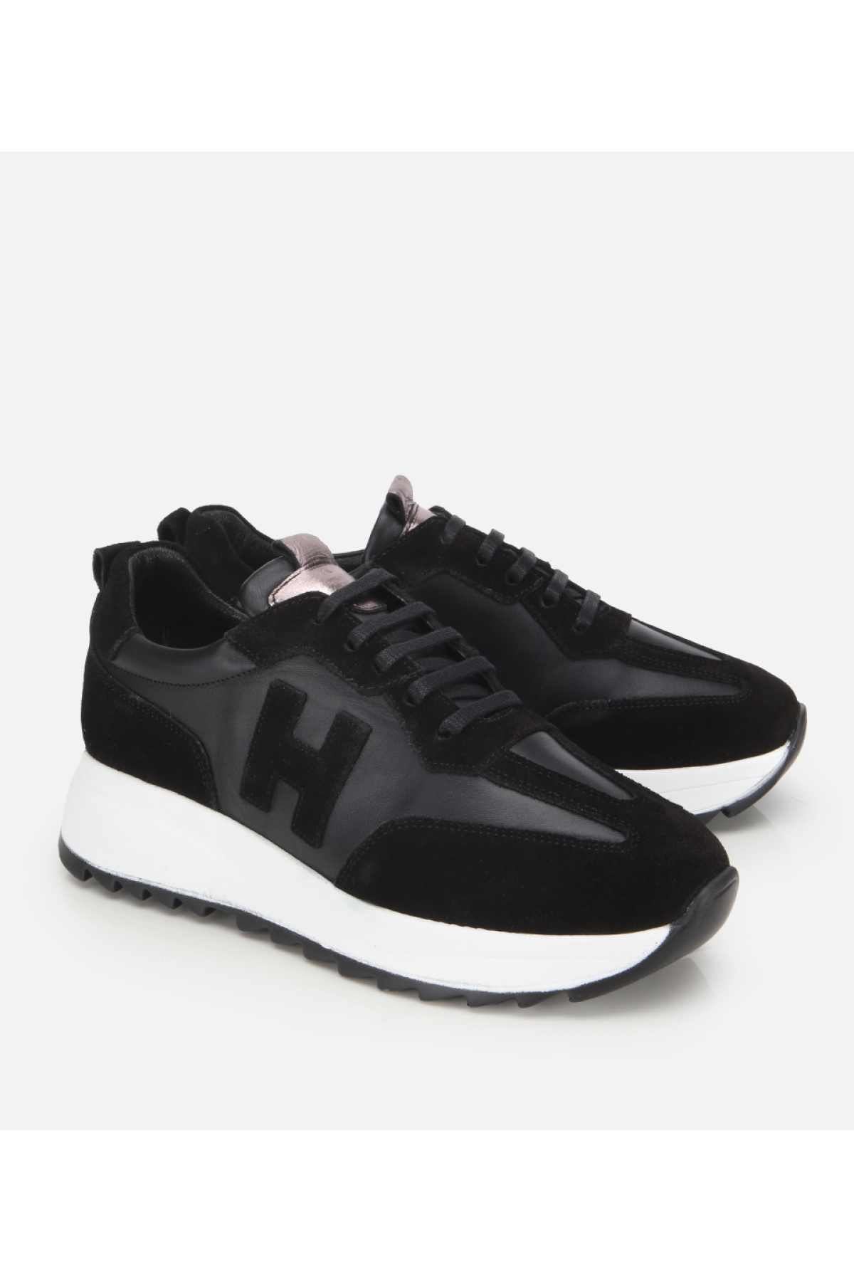 Kadın Süet Deri Siyah Comfort Spor Ayakkabı - Görsel 2
