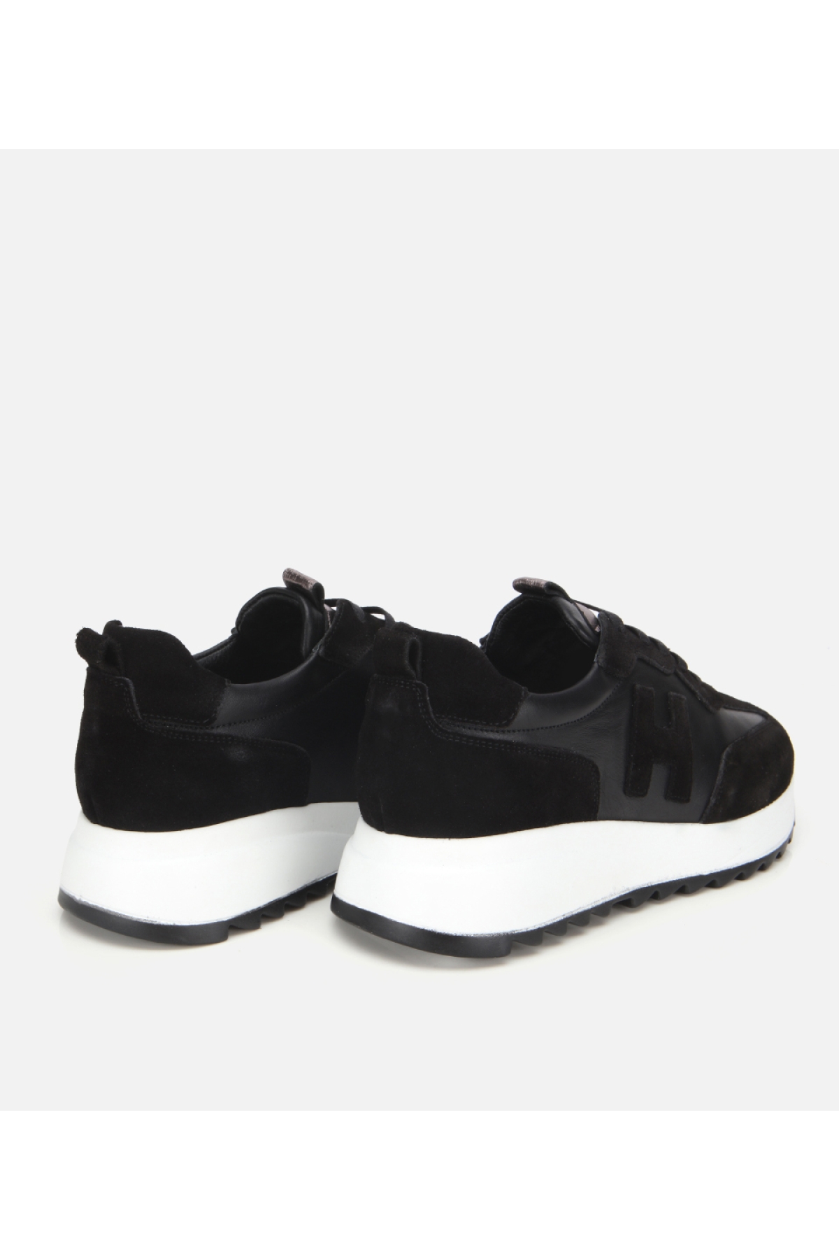 Kadın Süet Deri Siyah Comfort Spor Ayakkabı - Görsel 4