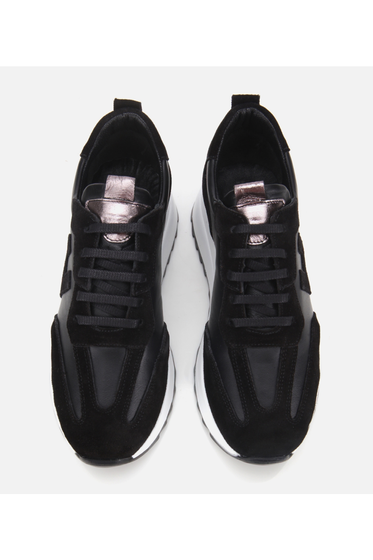 Kadın Süet Deri Siyah Comfort Spor Ayakkabı - Görsel 6