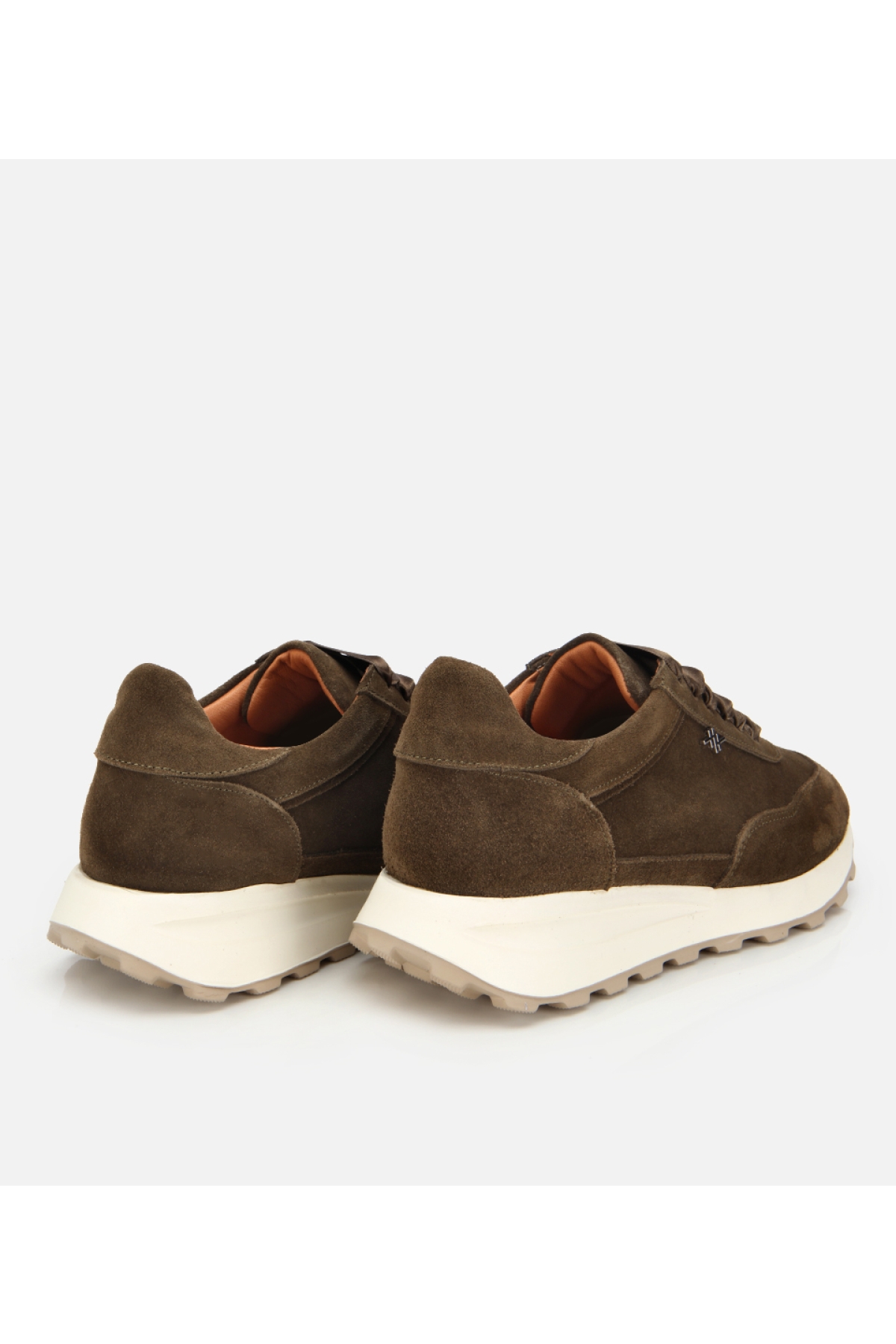 Kadın Süet Deri Haki Bağcık Detaylı Yüksek Tabanlı Spor Ayakkabı - Görsel 4