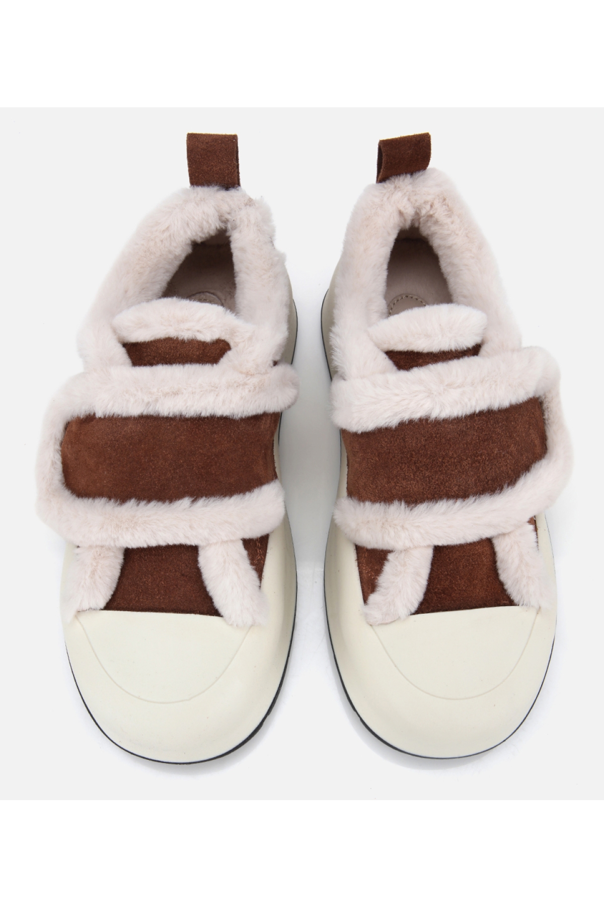 Kadın Süet Deri Taba İçi Kürklü Kalın Bantlı Spor Ayakkabı - Görsel 6