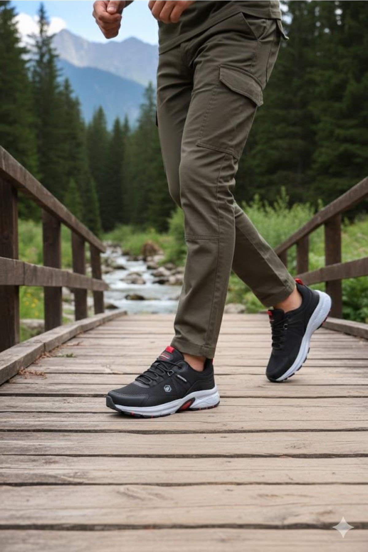 2709 Wks Siyah Kırmızı Rahat Outdoor Ayakkabı Erkek Ayakkabı - Görsel 2