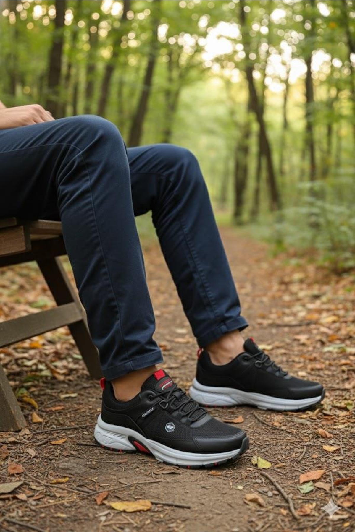 2709 Wks Siyah Kırmızı Rahat Outdoor Ayakkabı Erkek Ayakkabı - Görsel 3