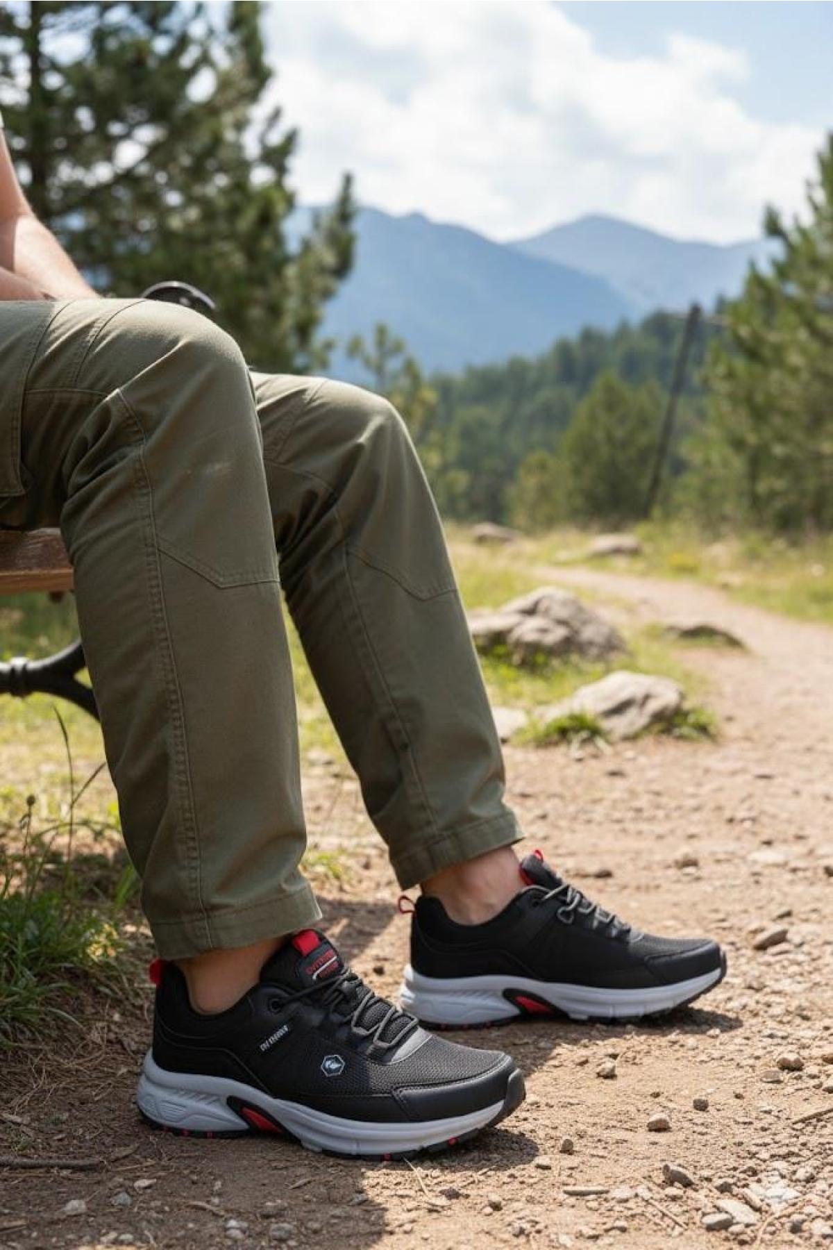 2709 Wks Siyah Kırmızı Rahat Outdoor Ayakkabı Erkek Ayakkabı - Görsel 6