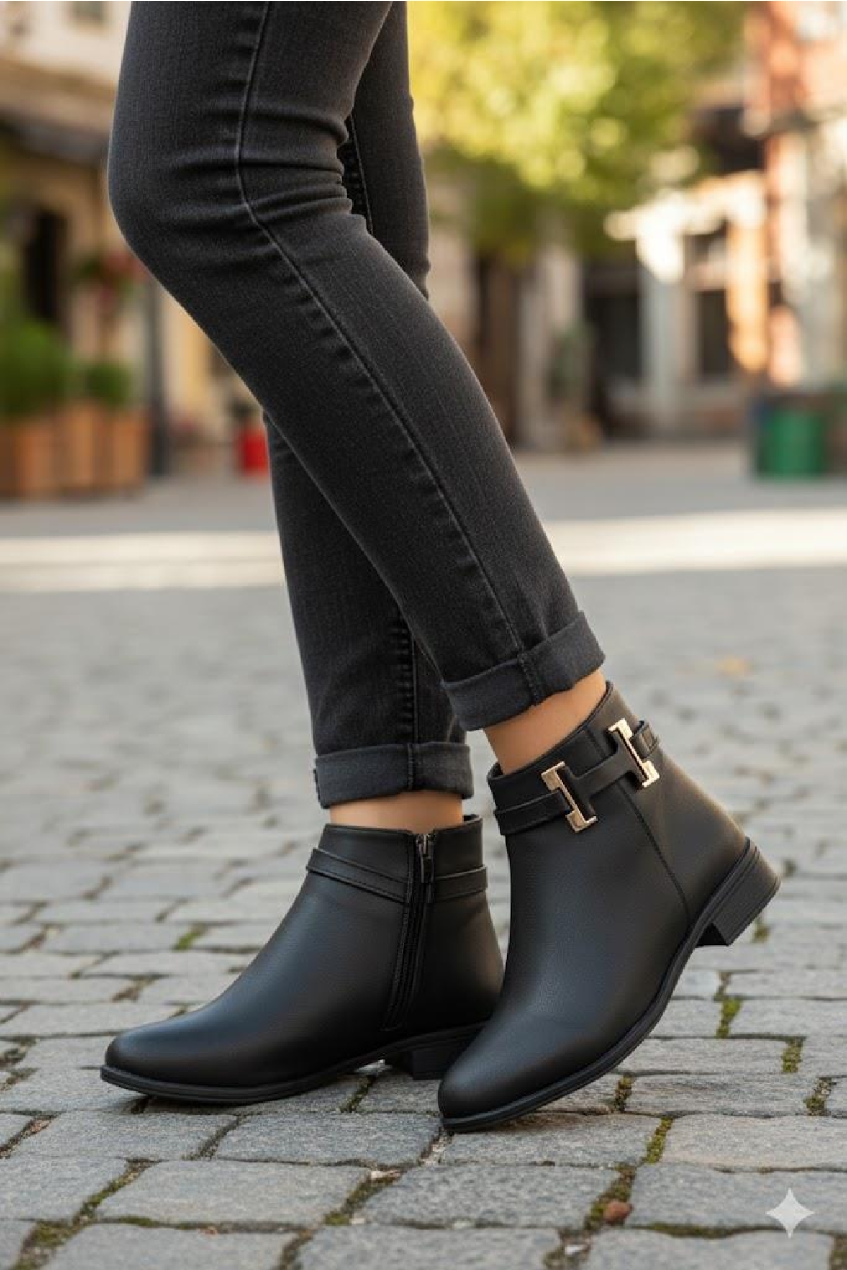 8242 Rahat Toka Detaylı Kaymaz Taban Sıcak Astar Kadın Bot - Görsel 2