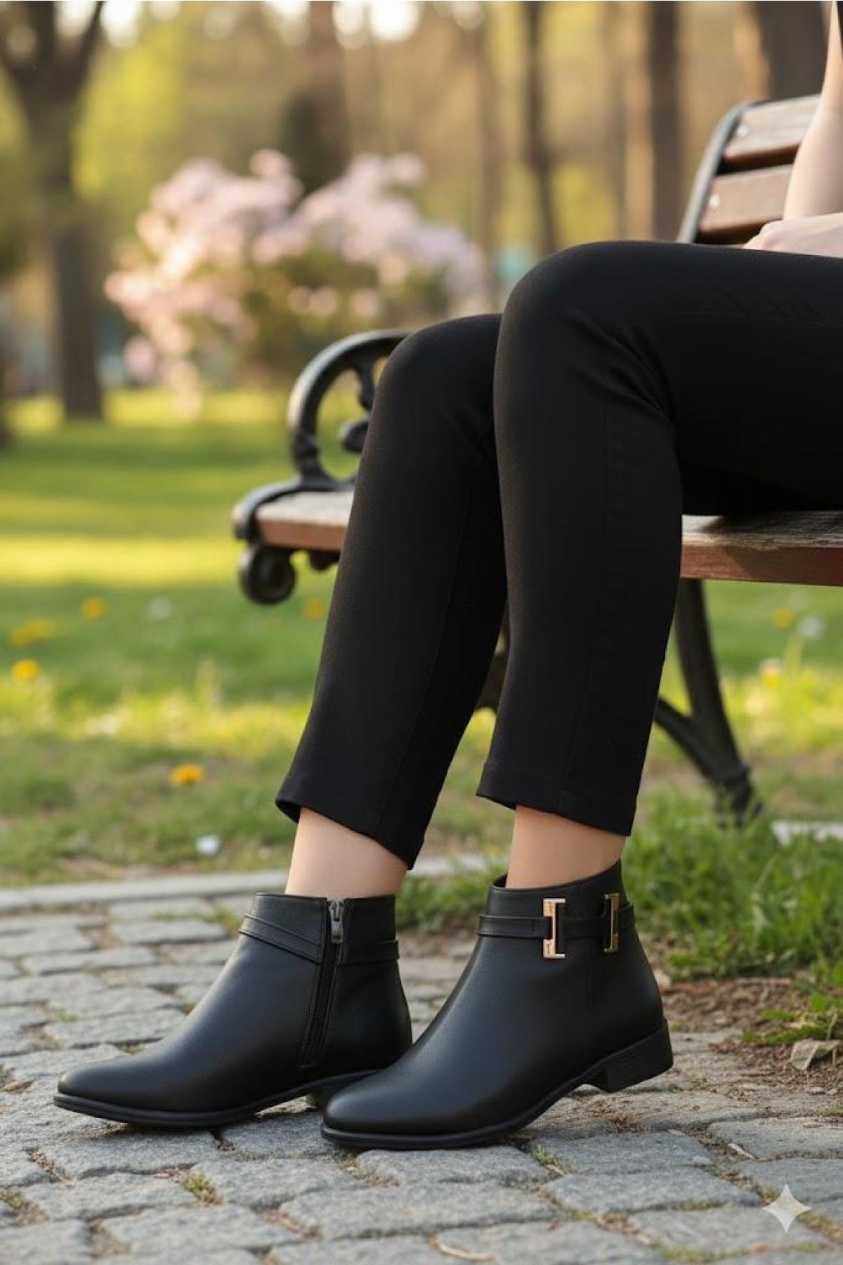 8242 Rahat Toka Detaylı Kaymaz Taban Sıcak Astar Kadın Bot - Görsel 3