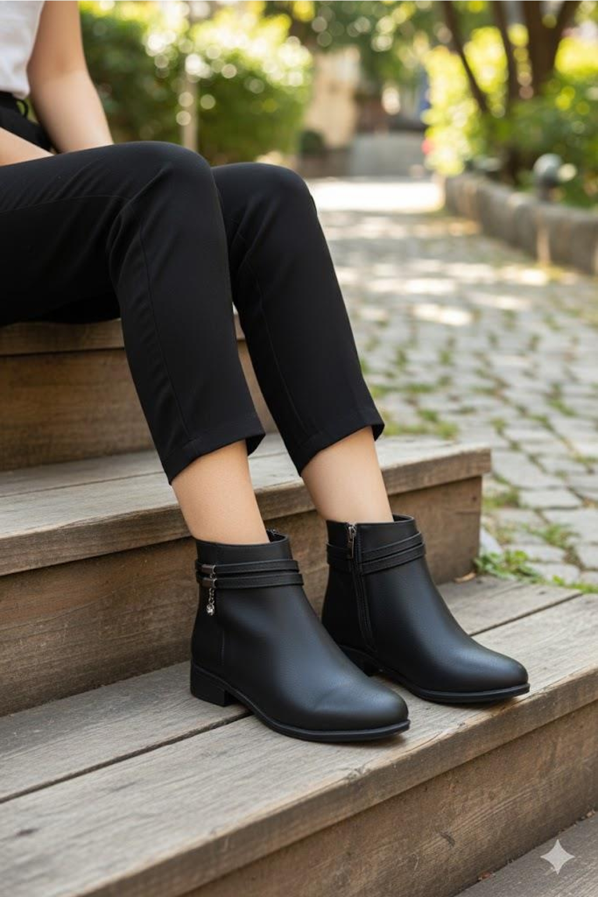 7932 Rahat Toka Detaylı Kaymaz Taban Sıcak Astar Kadın Bot - Görsel 3