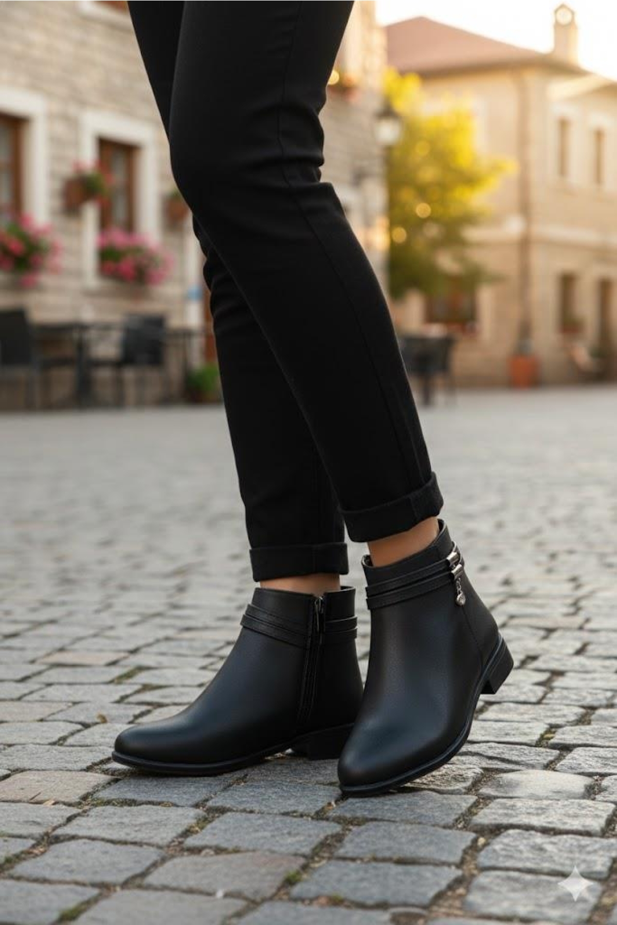 7932 Rahat Toka Detaylı Kaymaz Taban Sıcak Astar Kadın Bot - Görsel 6