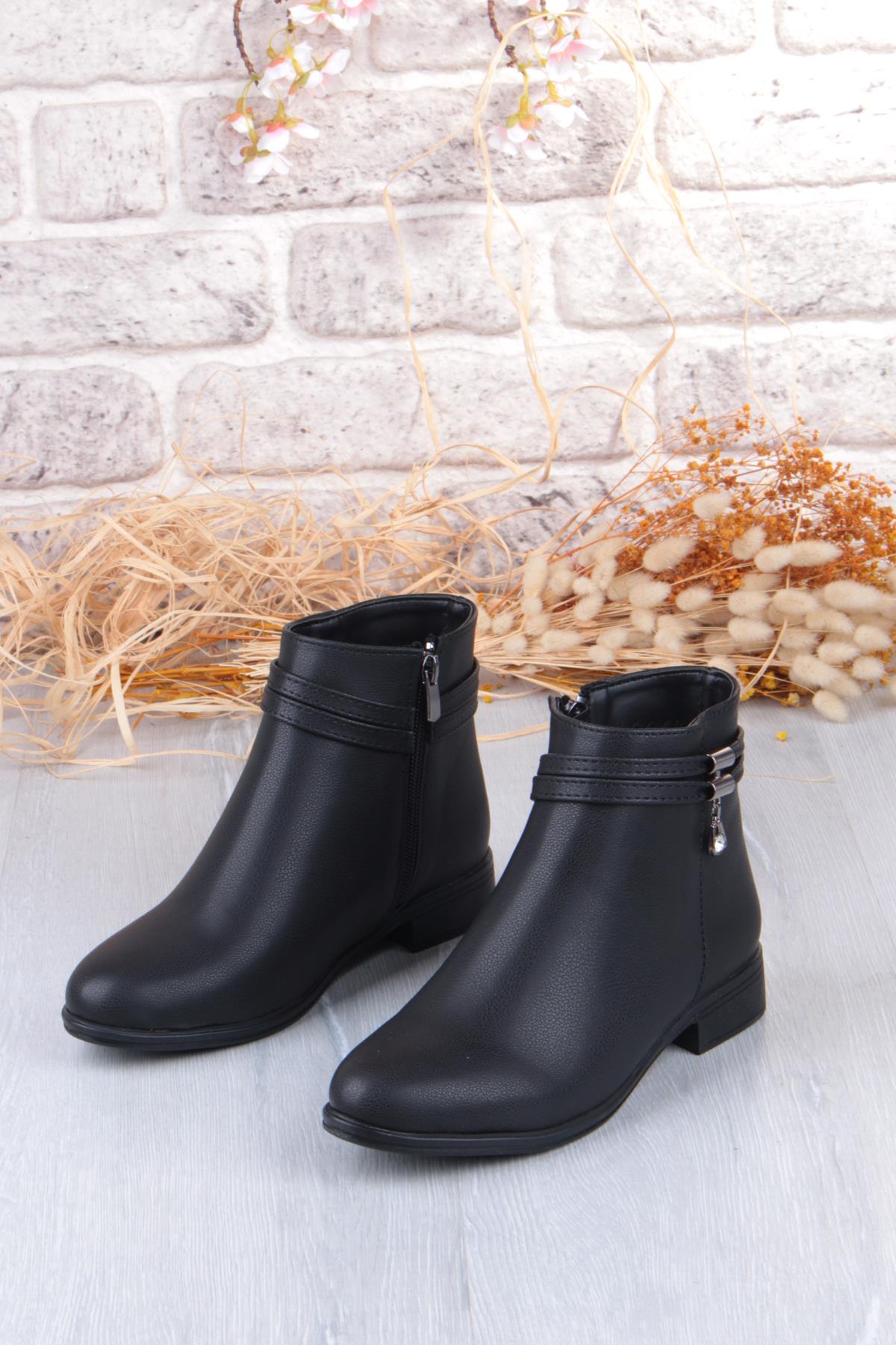 7932 Rahat Toka Detaylı Kaymaz Taban Sıcak Astar Kadın Bot - Görsel 7