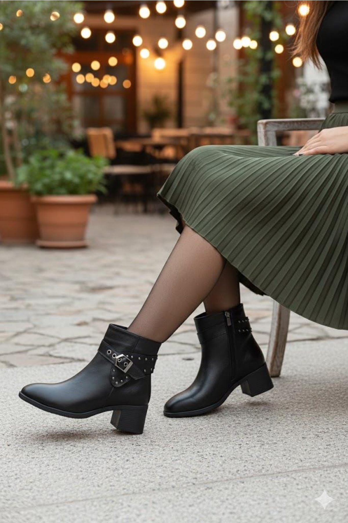 22202 Ventes Rahat 5 Cm Topuk Yüksekliği Fermuarlı Kadın Bot