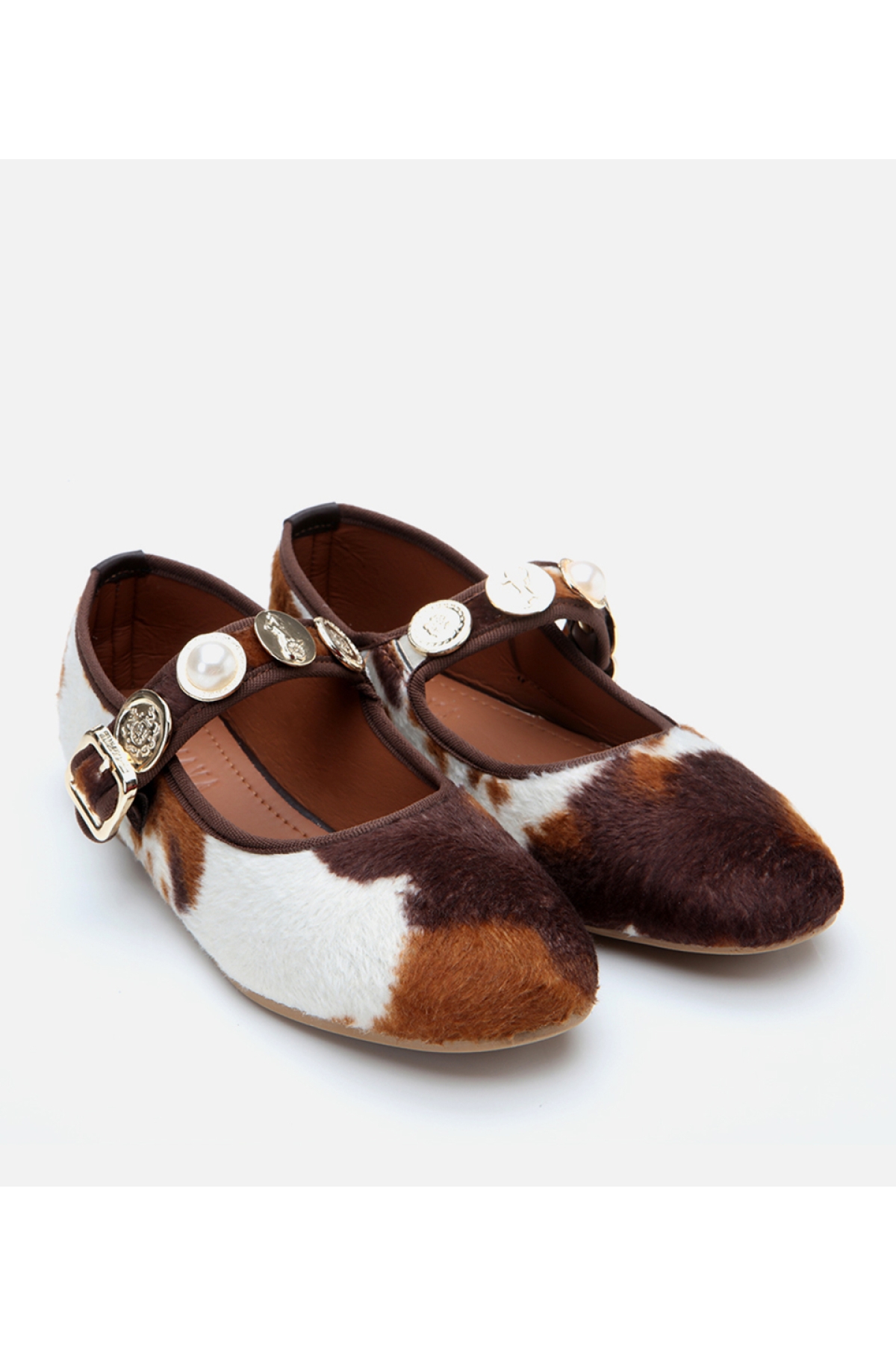 Kadın Peluş Bej Taşlı Kadın Babet - Görsel 2