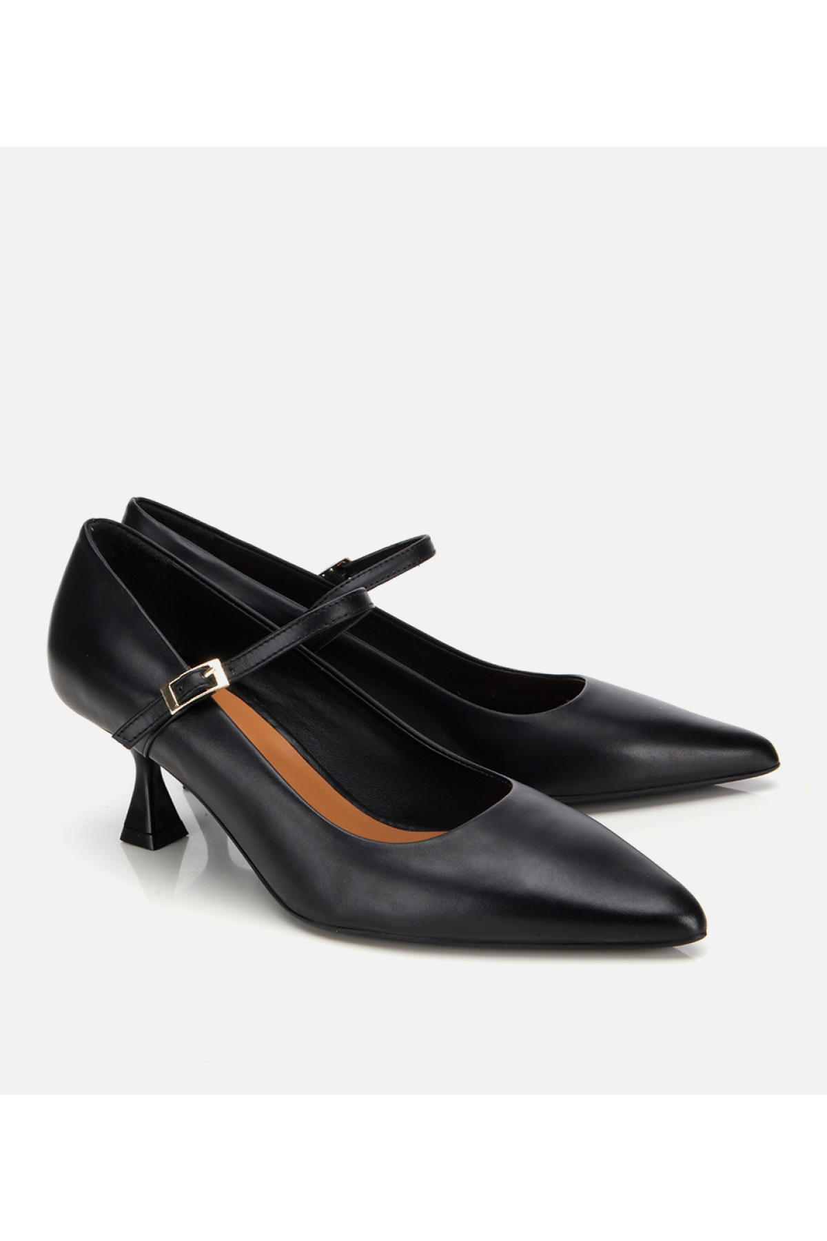 Kadın Deri Mary Jane Siyah İnce Bantlı Stiletto - Görsel 2