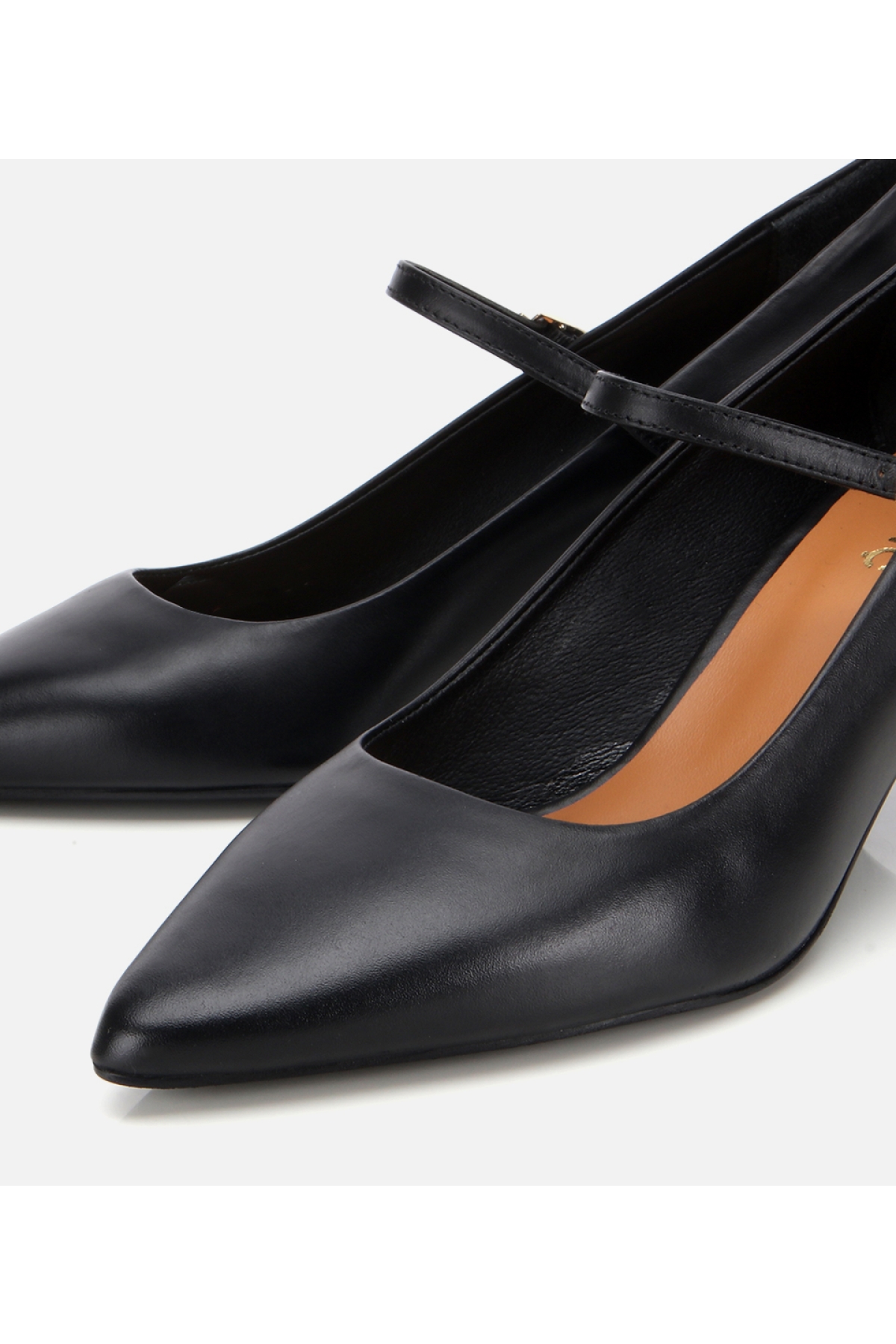 Kadın Deri Mary Jane Siyah İnce Bantlı Stiletto - Görsel 3