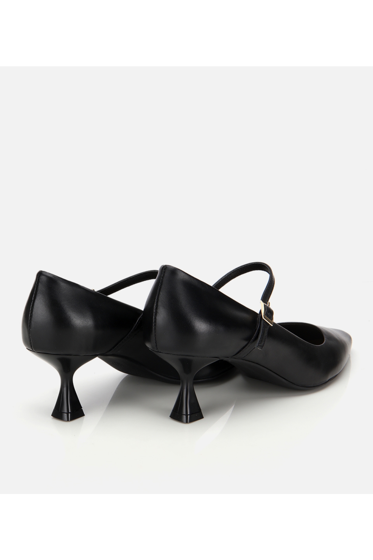 Kadın Deri Mary Jane Siyah İnce Bantlı Stiletto - Görsel 4