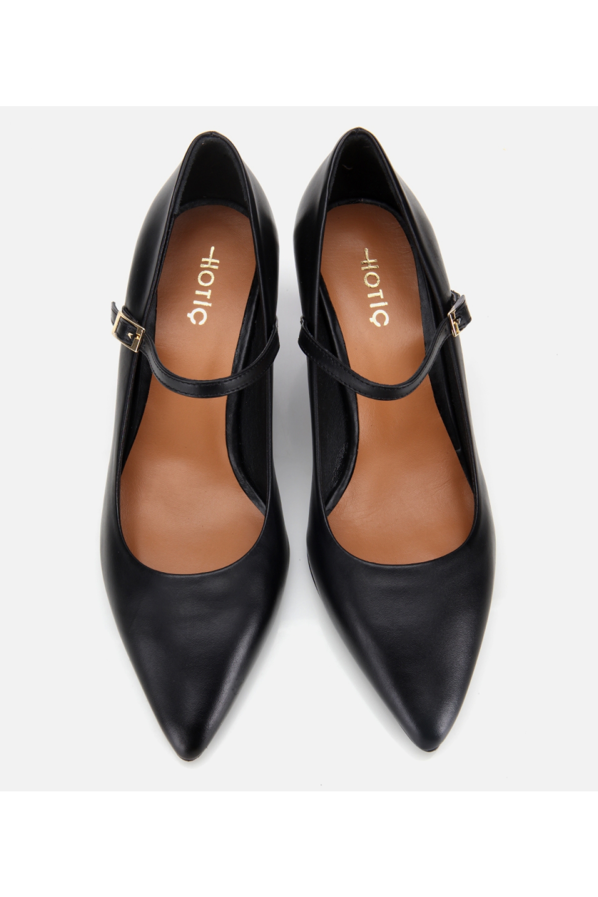 Kadın Deri Mary Jane Siyah İnce Bantlı Stiletto - Görsel 6