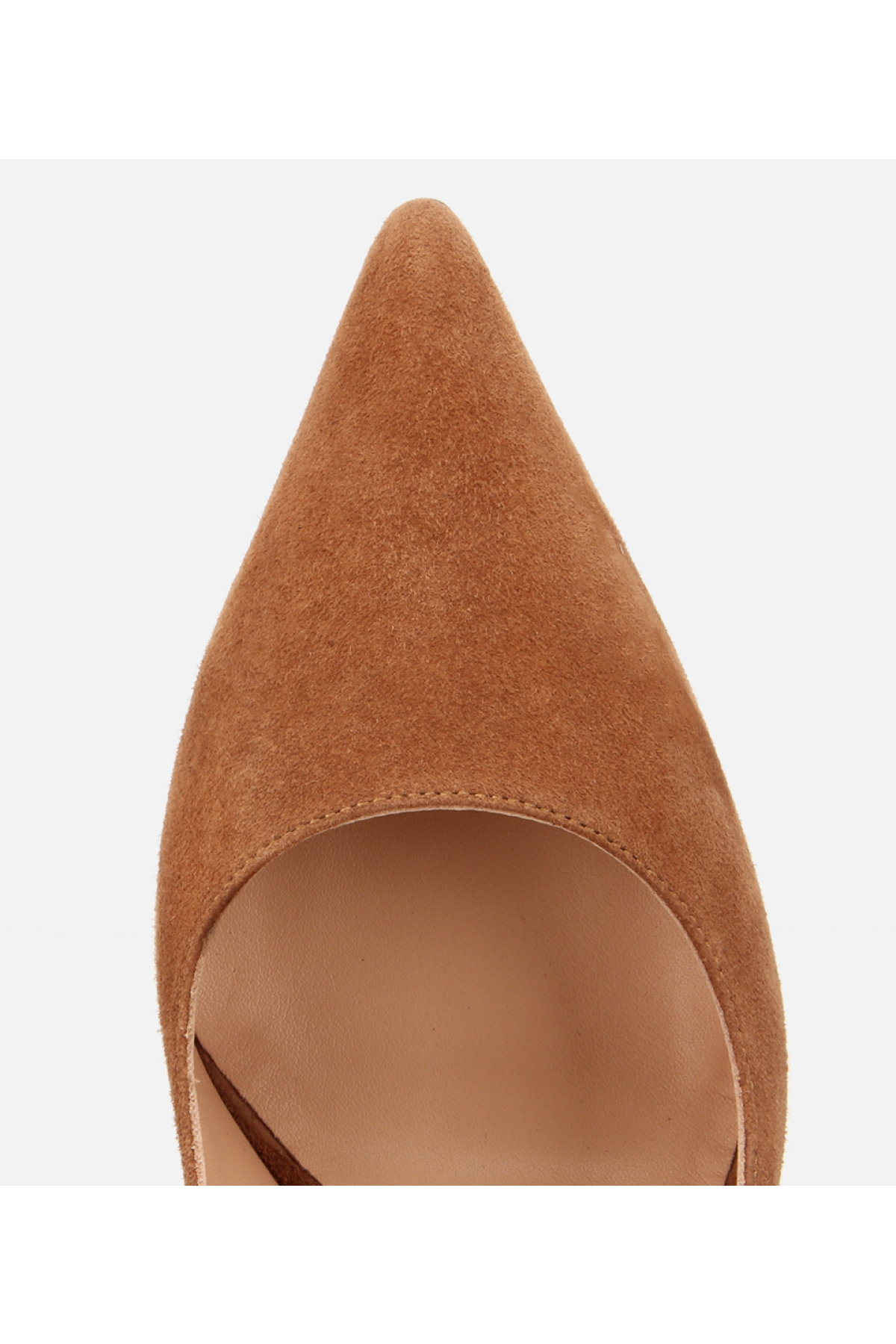 Kadın Süet Deri Taba Metal Detaylı Stiletto - Görsel 5