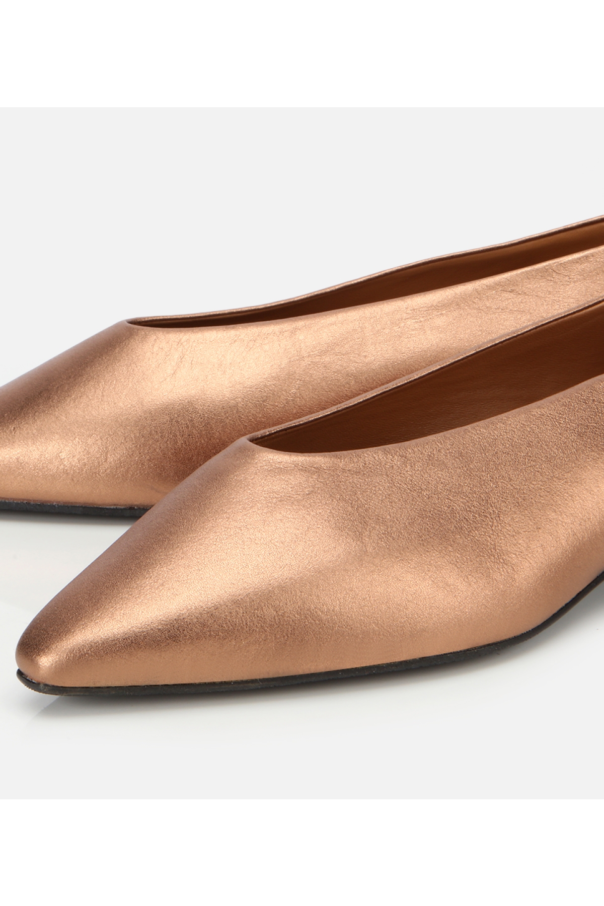 Kadın Deri Bronz Sivri Burunlu Babet - Görsel 3