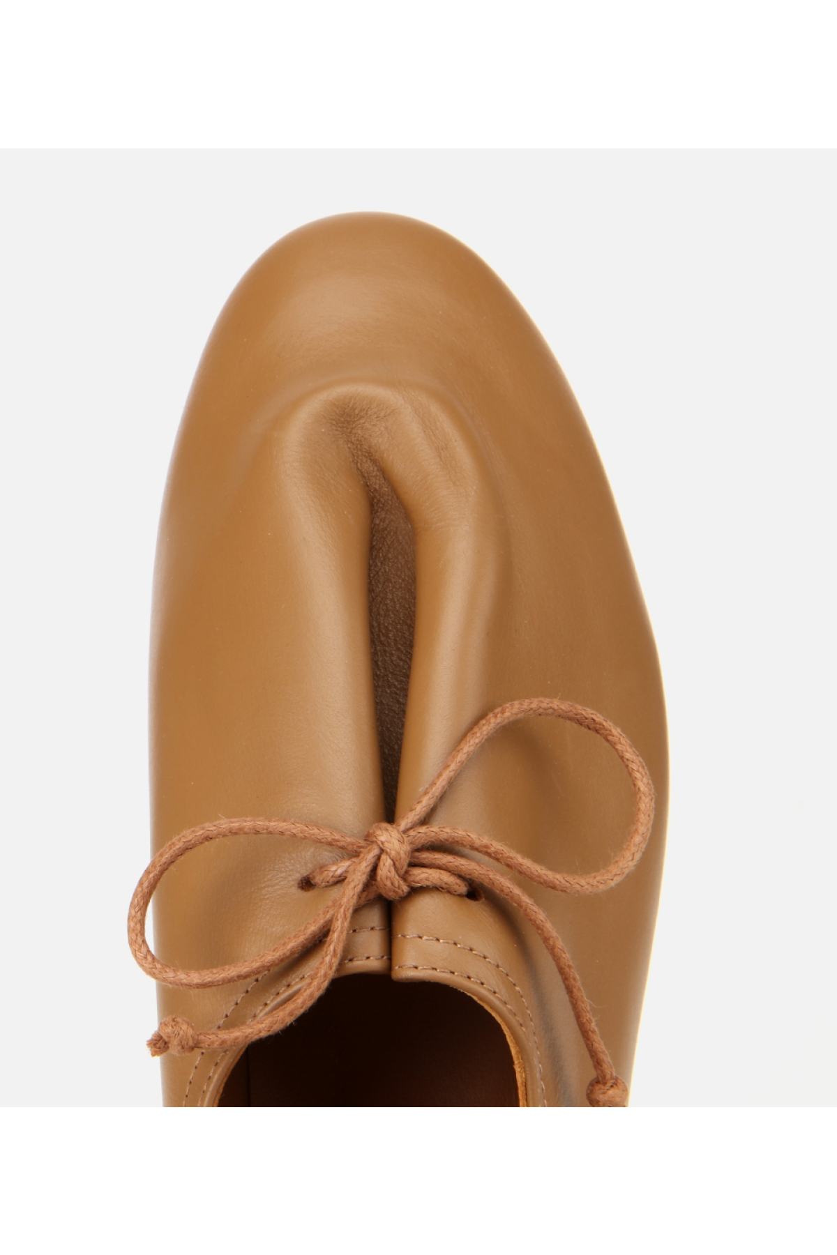 Kadın Deri Açık Kahverengi Yumuşak Bağcıklı Babet - Görsel 5